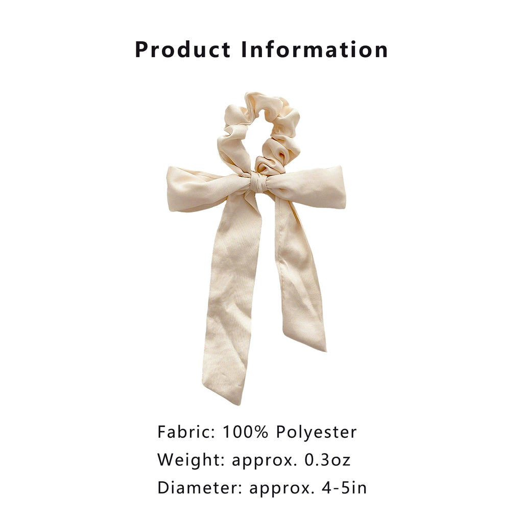 Anna-Kaci Knotted Bow Satin Hair Scrunchies Ties Elastic Hair Scarf Hair Bands Ponytail Holder for Women Girls