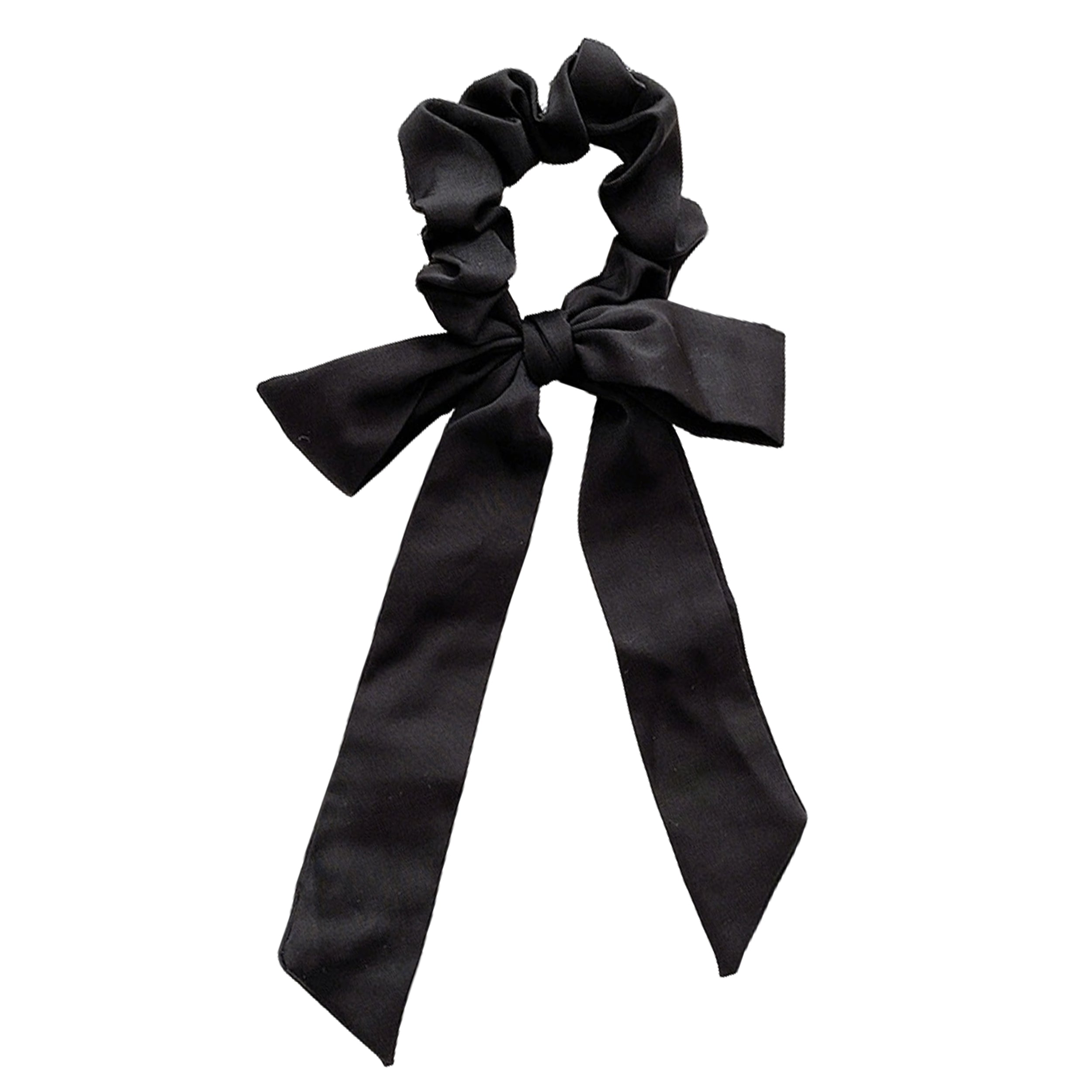Anna-Kaci Knotted Bow Satin Hair Scrunchies Ties Elastic Hair Scarf Hair Bands Ponytail Holder for Women Girls