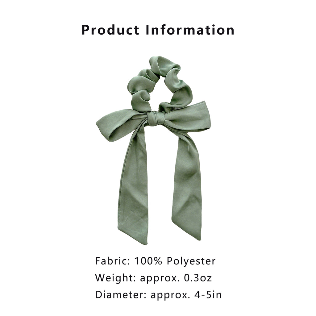 Anna-Kaci Knotted Bow Satin Hair Scrunchies Ties Elastic Hair Scarf Hair Bands Ponytail Holder for Women Girls