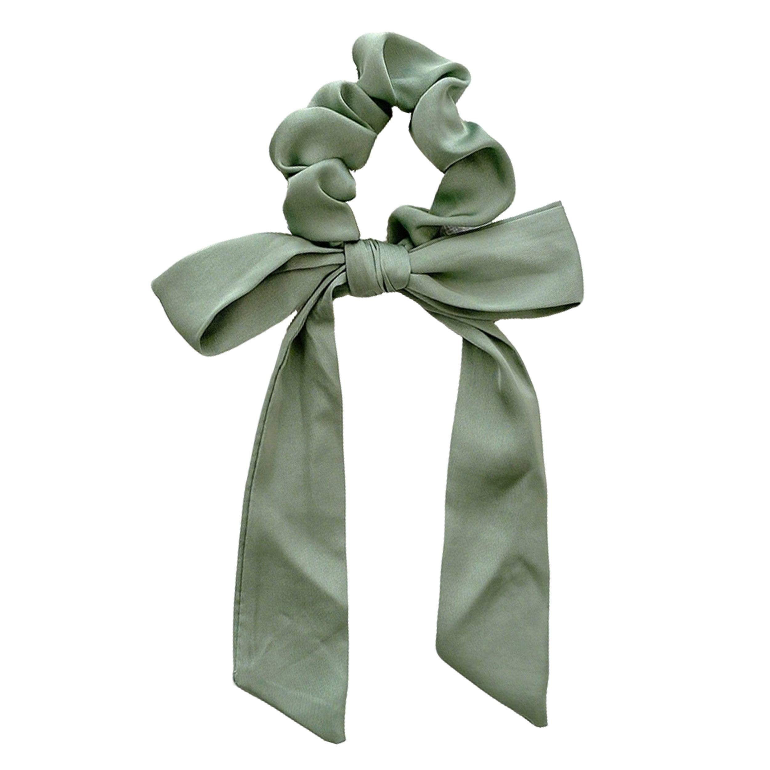 Anna-Kaci Knotted Bow Satin Hair Scrunchies Ties Elastic Hair Scarf Hair Bands Ponytail Holder for Women Girls