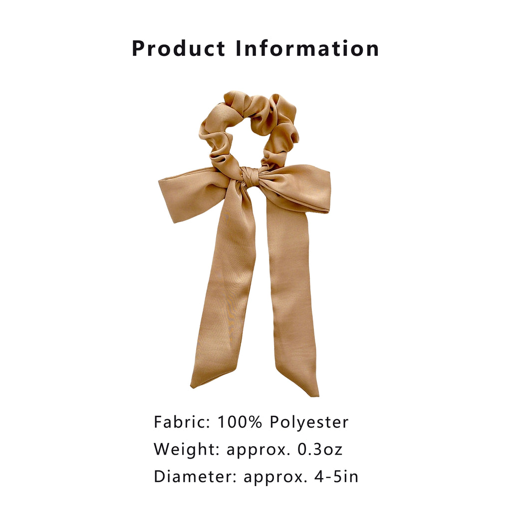 Anna-Kaci Knotted Bow Satin Hair Scrunchies Ties Elastic Hair Scarf Hair Bands Ponytail Holder for Women Girls