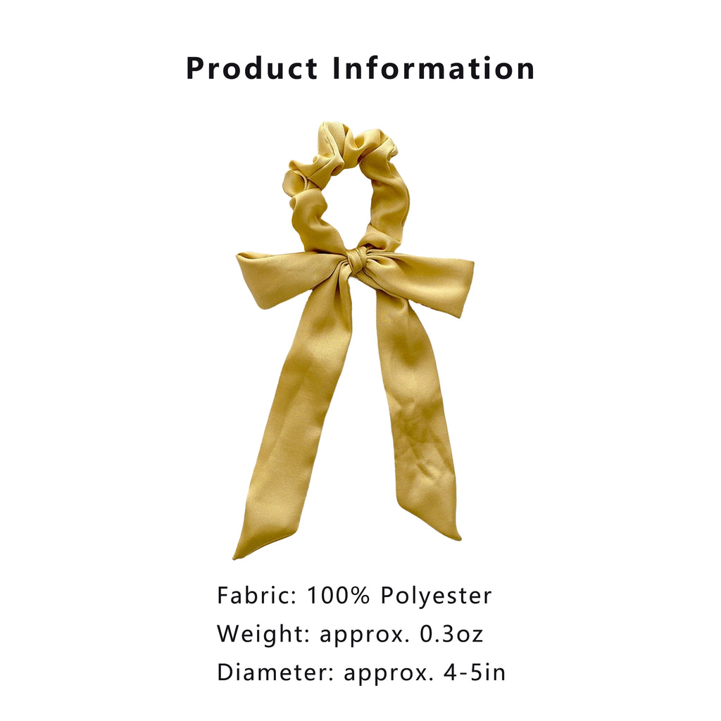 Anna-Kaci Knotted Bow Satin Hair Scrunchies Ties Elastic Hair Scarf Hair Bands Ponytail Holder for Women Girls