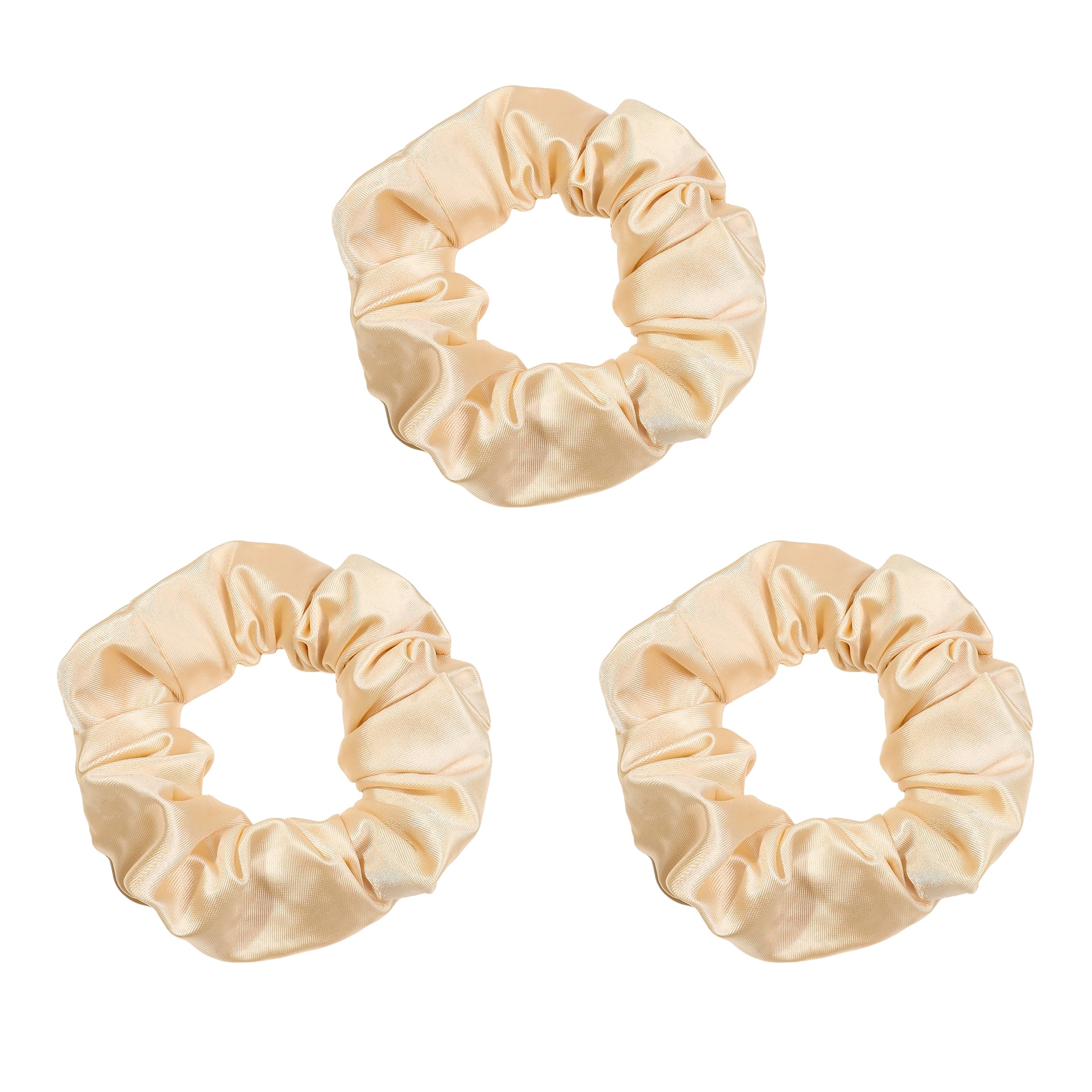Anna-Kaci 3 PCs Soft Satin Scrunchies Elastic Hair Tie Gentle Stretch Ponytail Holder for Women