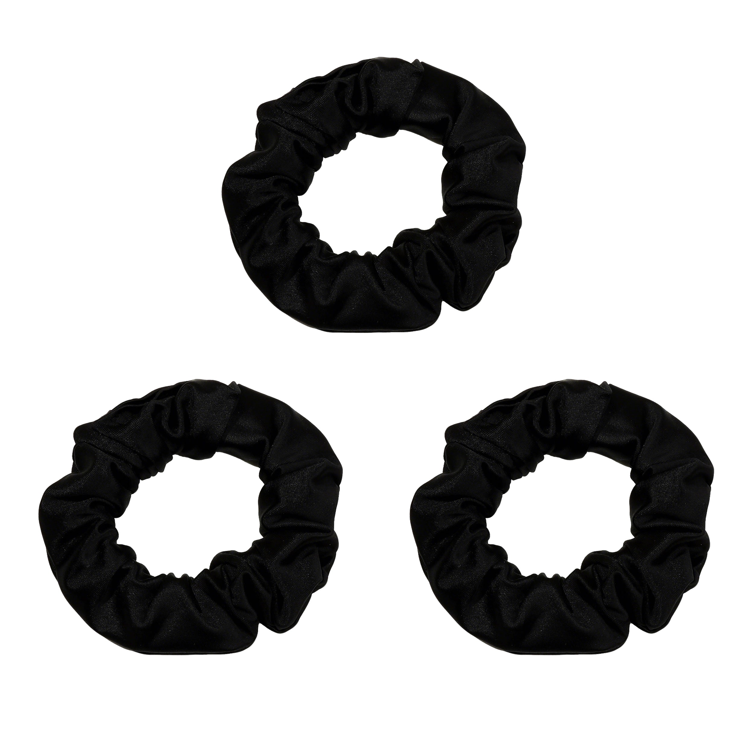 Anna-Kaci 3 PCs Soft Satin Scrunchies Elastic Hair Tie Gentle Stretch Ponytail Holder for Women