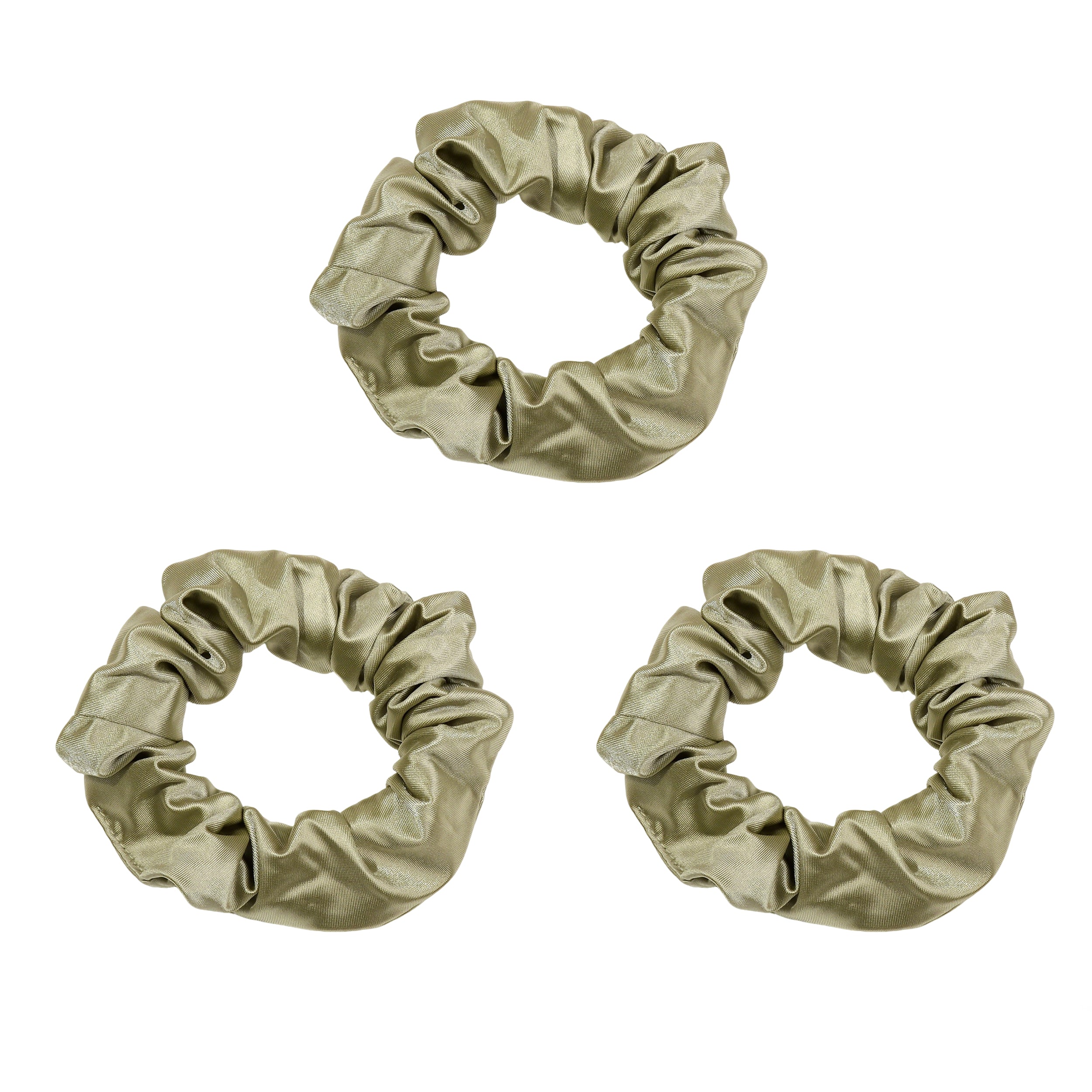 Anna-Kaci 3 PCs Soft Satin Scrunchies Elastic Hair Tie Gentle Stretch Ponytail Holder for Women