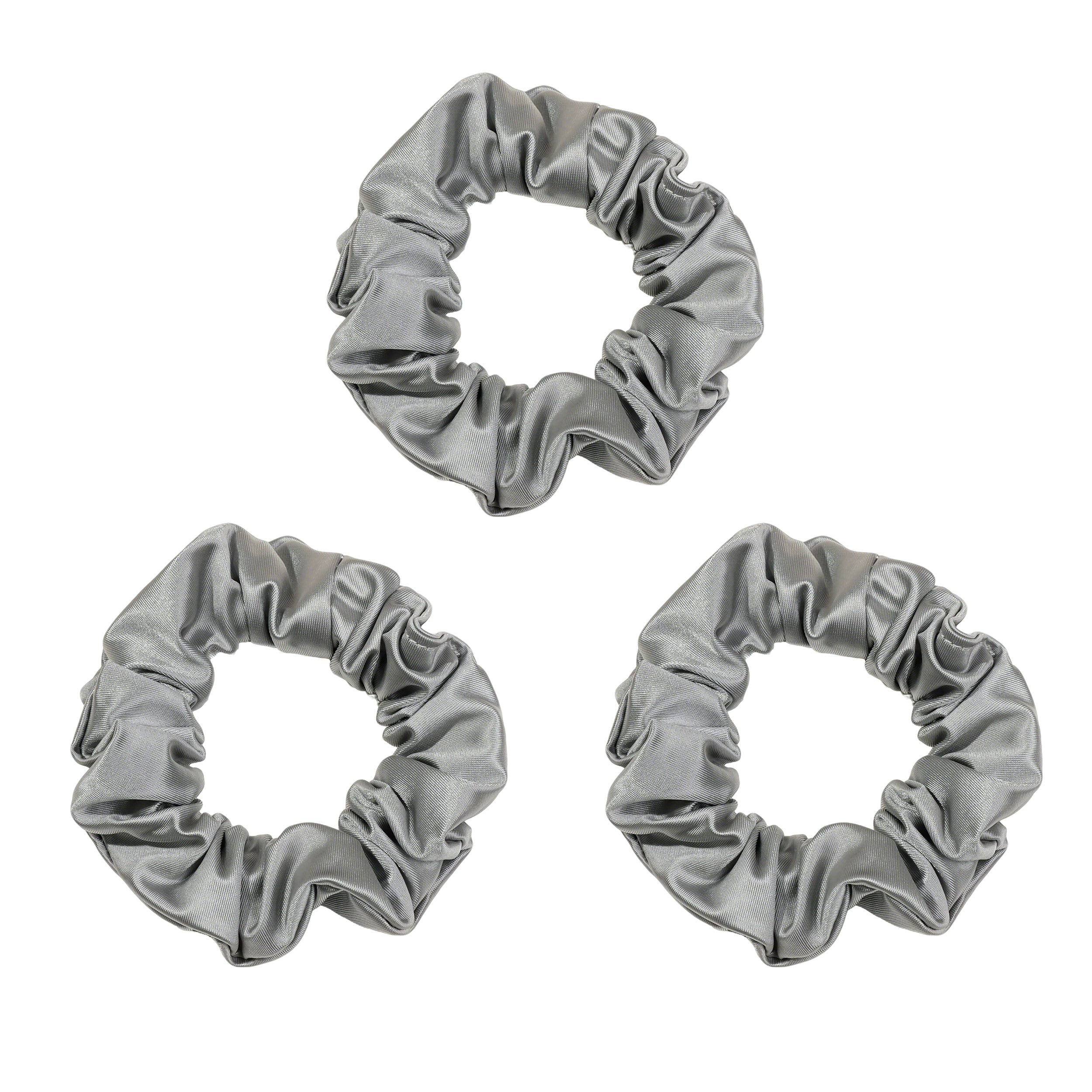 Anna-Kaci 3 PCs Soft Satin Scrunchies Elastic Hair Tie Gentle Stretch Ponytail Holder for Women