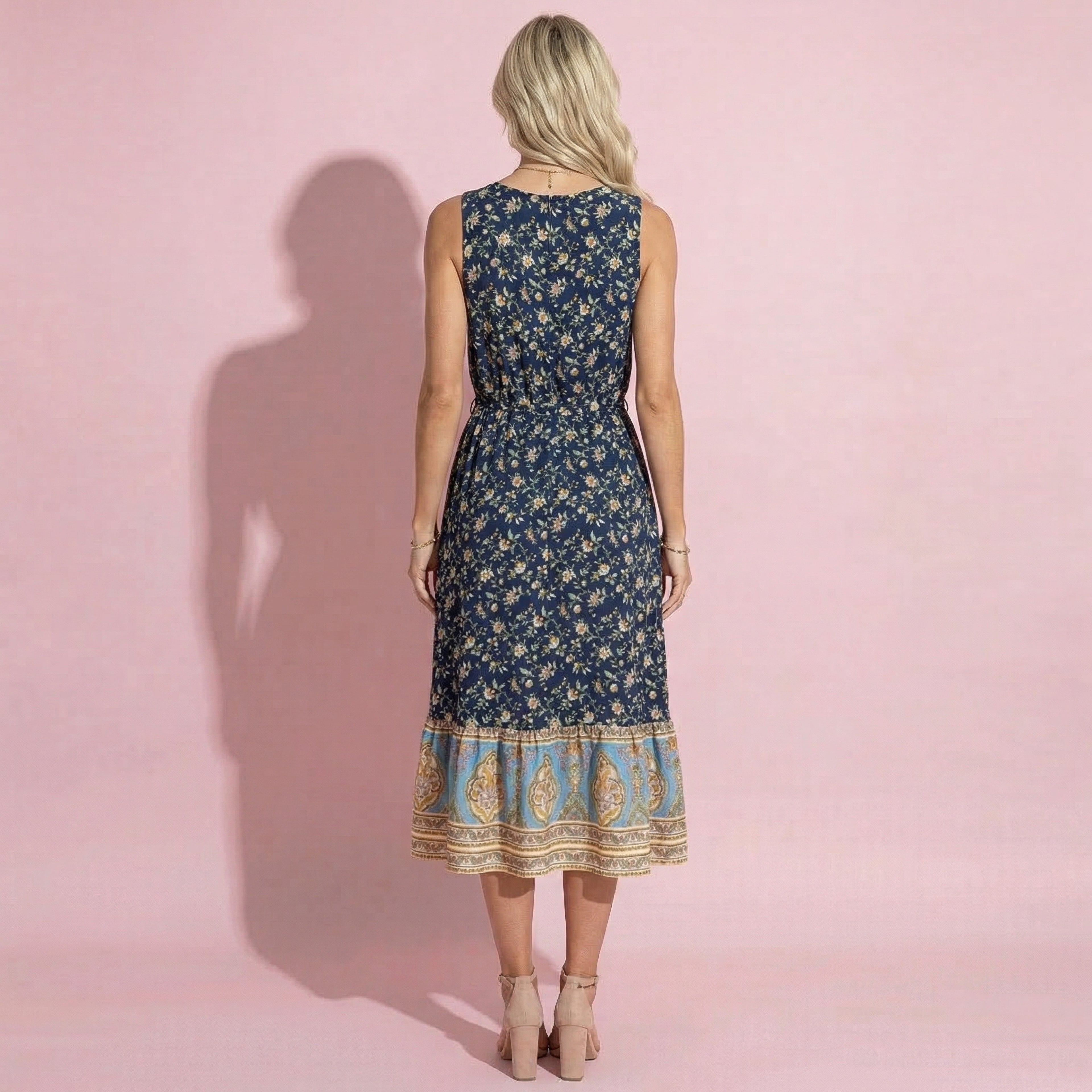 Boho Drawstring Tassel Dress