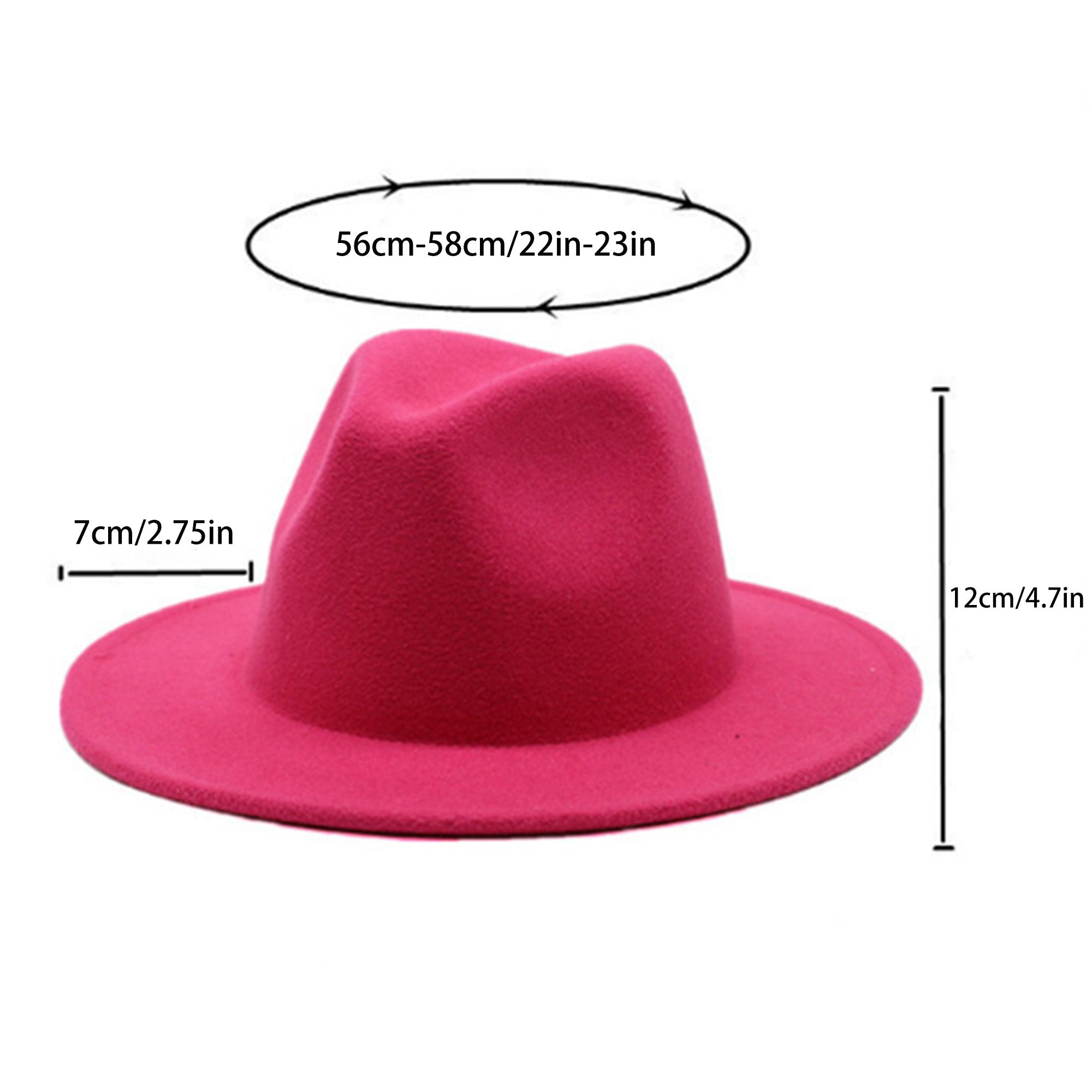 Anna-Kaci Classic Wide Brim Felt Fedora Hat with Grosgrain Band