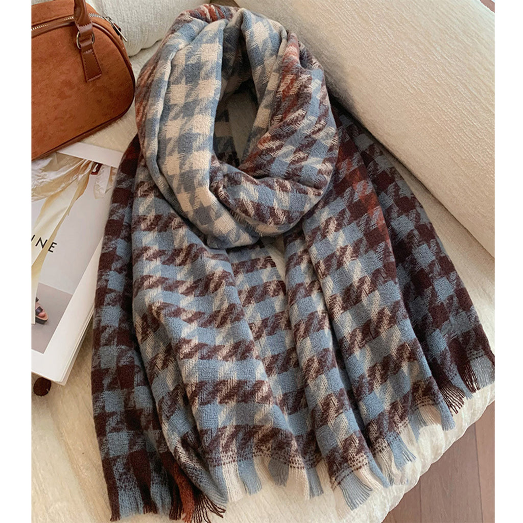 Anna-Kaci Womens Soft Oversized Plaid Scarf with Fringe Trim for Cold Weather 75¡Á23.6 Inches