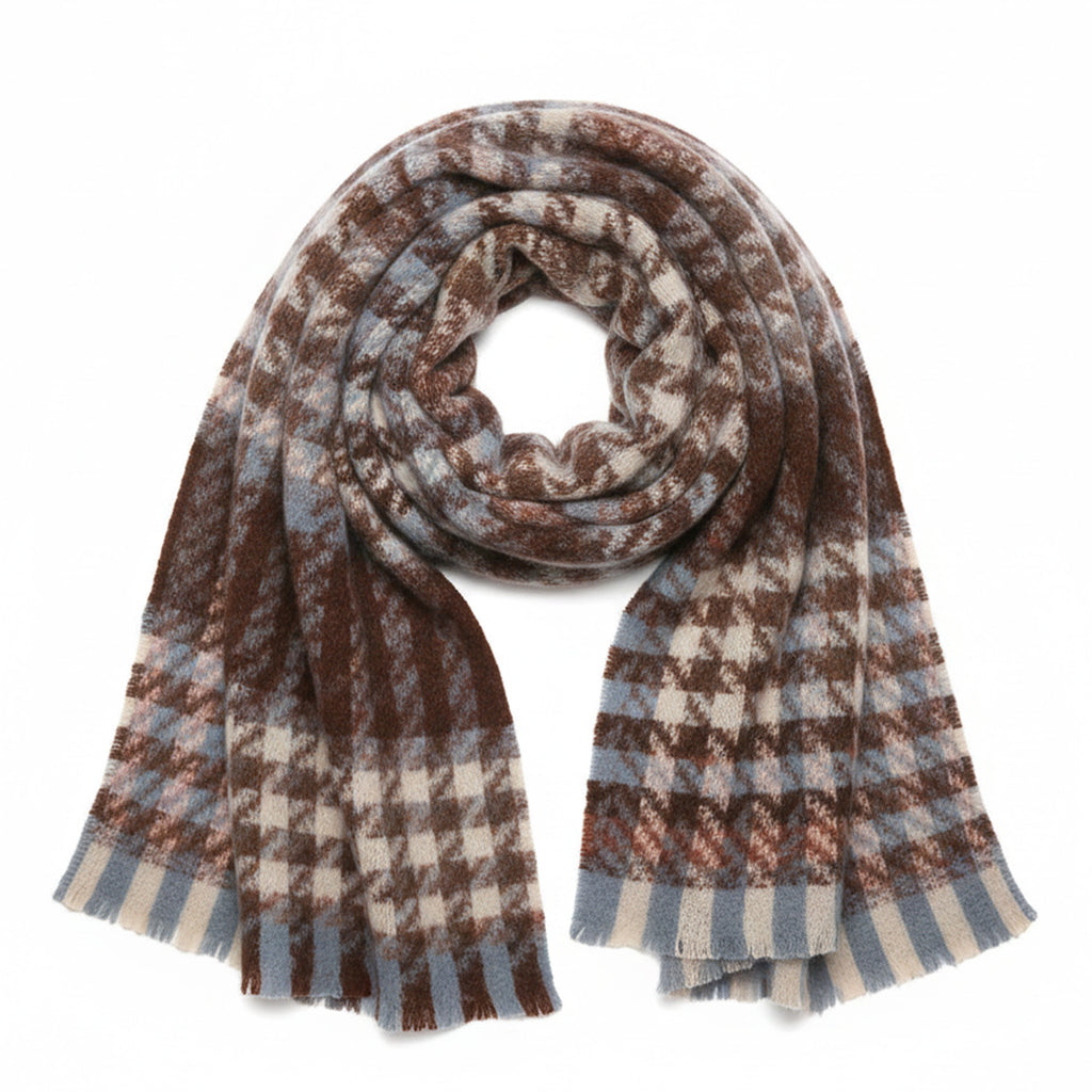 Anna-Kaci Womens Soft Oversized Plaid Scarf with Fringe Trim for Cold Weather 75¡Á23.6 Inches