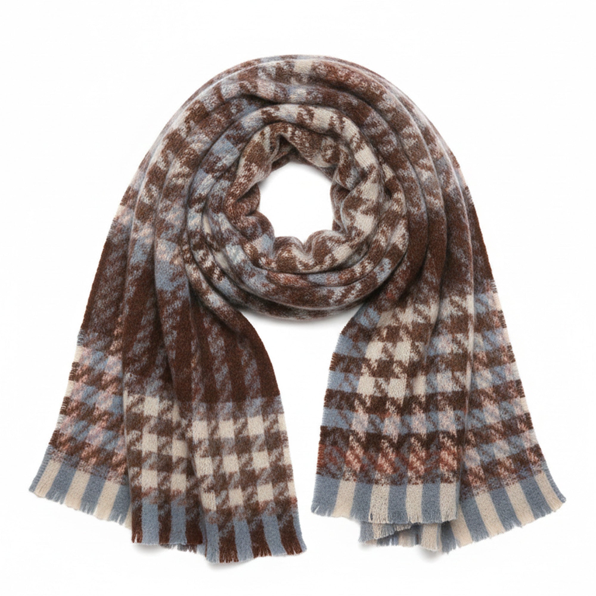 Anna-Kaci Womens Soft Oversized Plaid Scarf with Fringe Trim for Cold Weather 75¡Á23.6 Inches