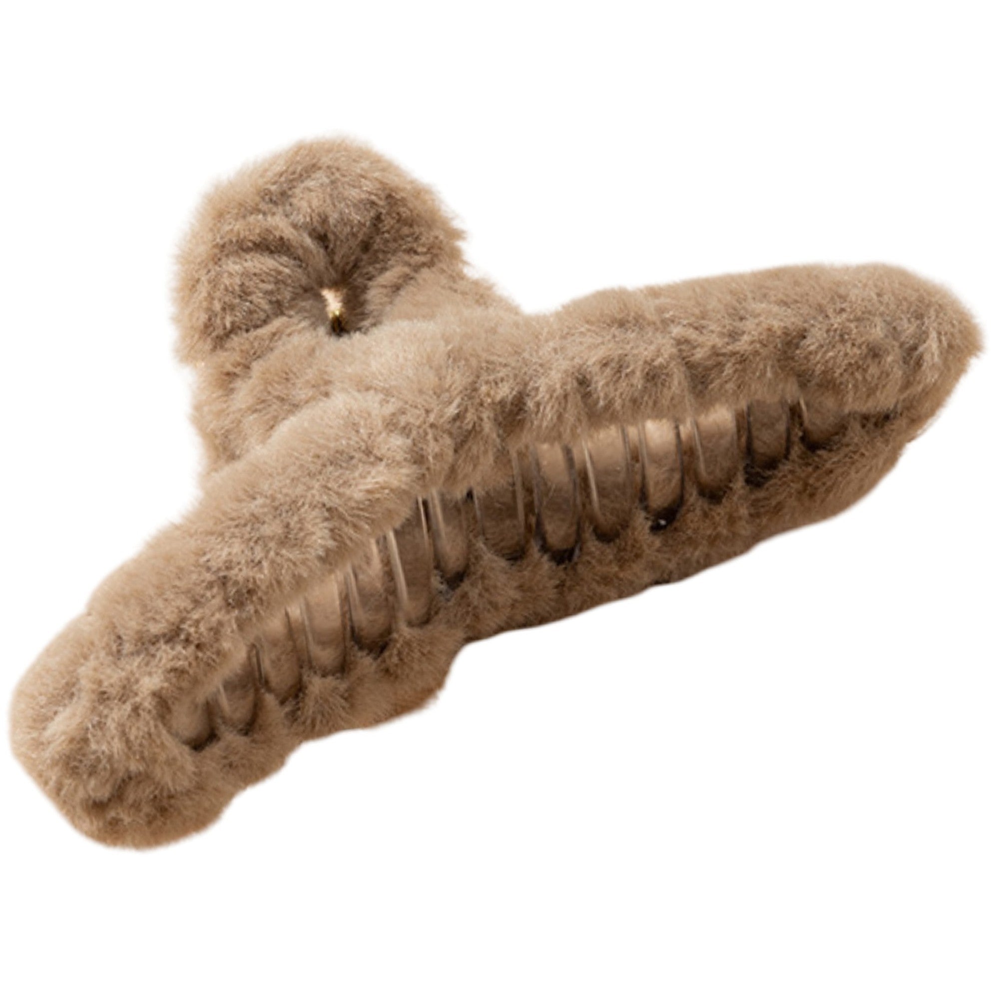 Anna-Kaci Faux Fur Hair Claw Clip with Plush Texture and Secure Spring Hold