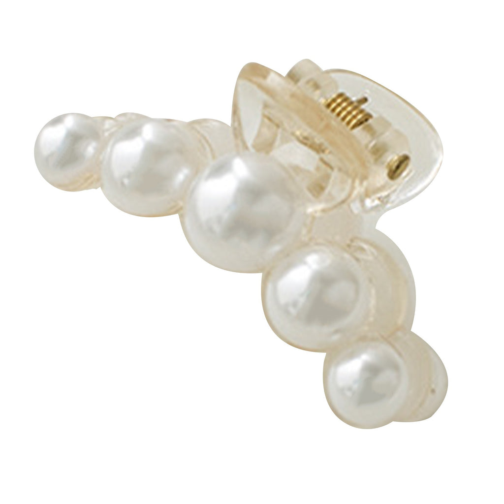 Anna-Kaci Pearl Detail Hair Claw Clip with Smooth Curved Shape and Secure Spring Hold