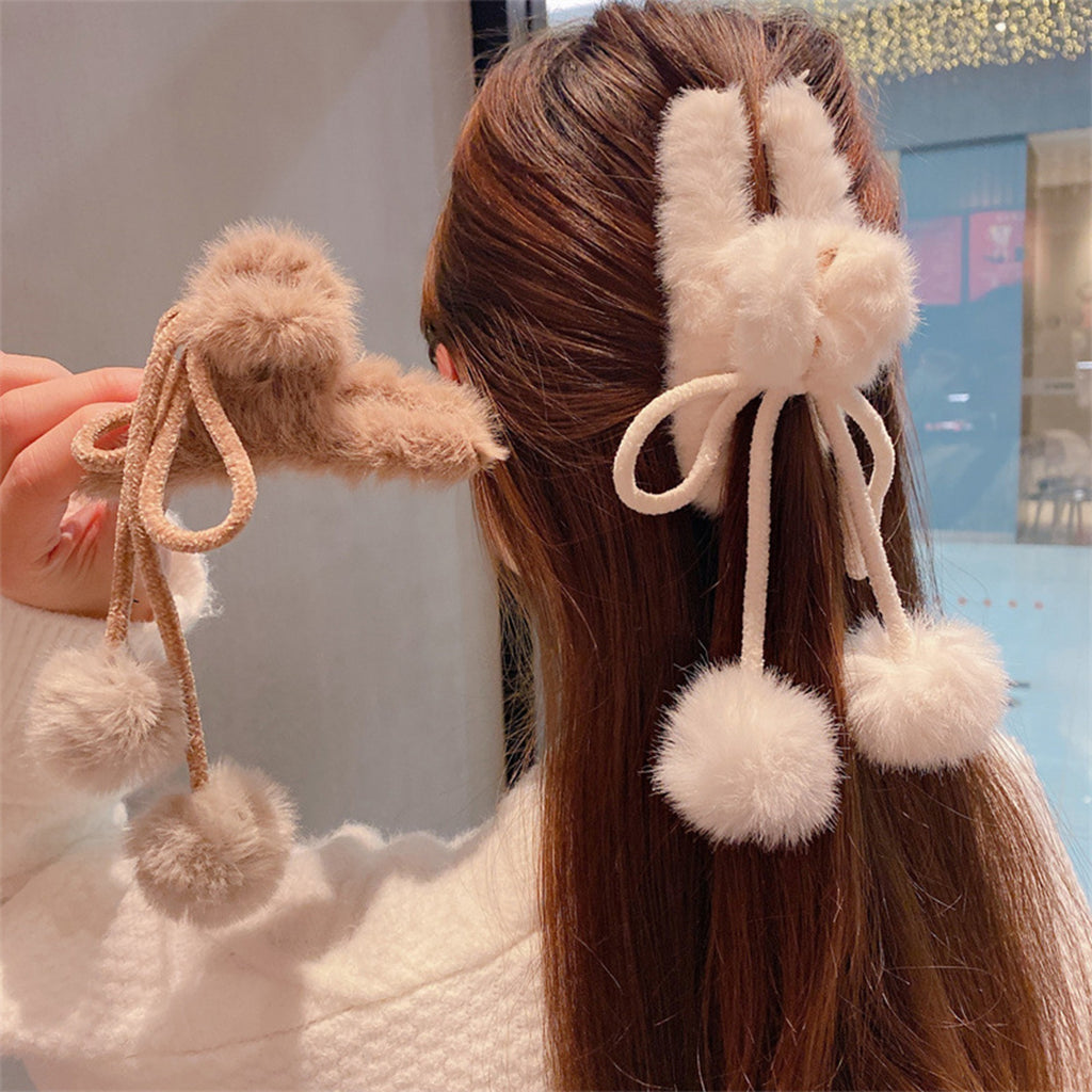 Anna-Kaci Plush Faux Fur Pom Pom Tie Scarf Accessory with Soft Texture and Adjustable Cord