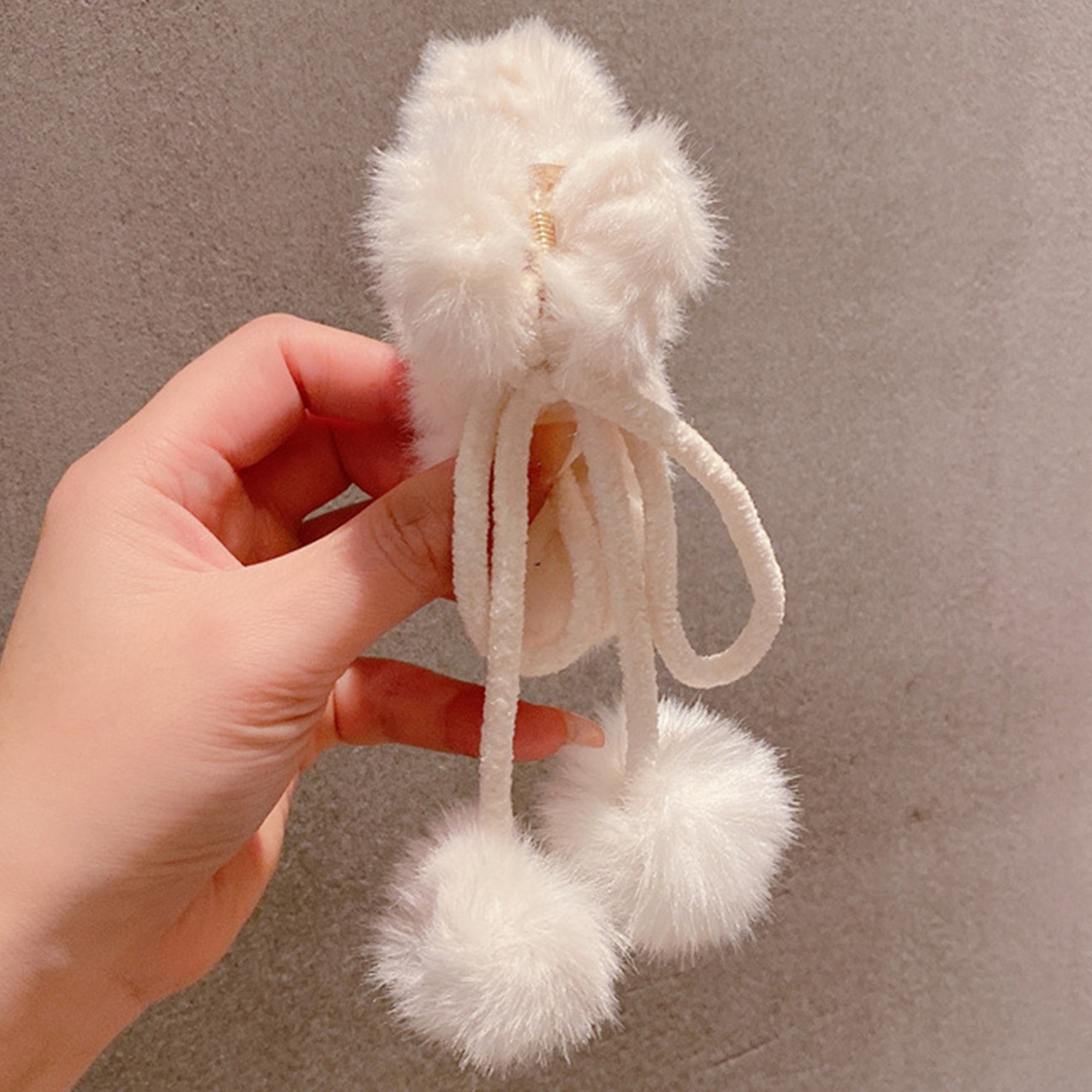 Anna-Kaci Plush Faux Fur Pom Pom Tie Scarf Accessory with Soft Texture and Adjustable Cord