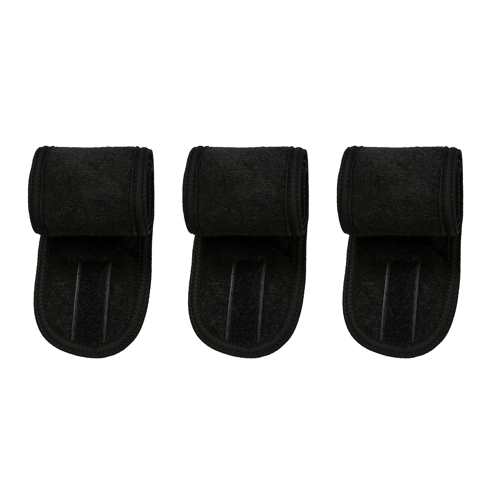 Anna-Kaci 3 Pack Adjustable Hook and Loop Spa Headband Soft Hair Wrap