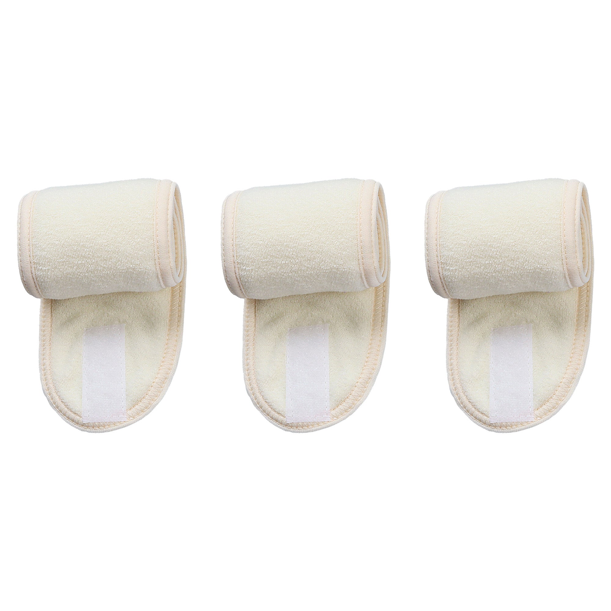 Anna-Kaci 3 Pack Adjustable Hook and Loop Spa Headband Soft Hair Wrap