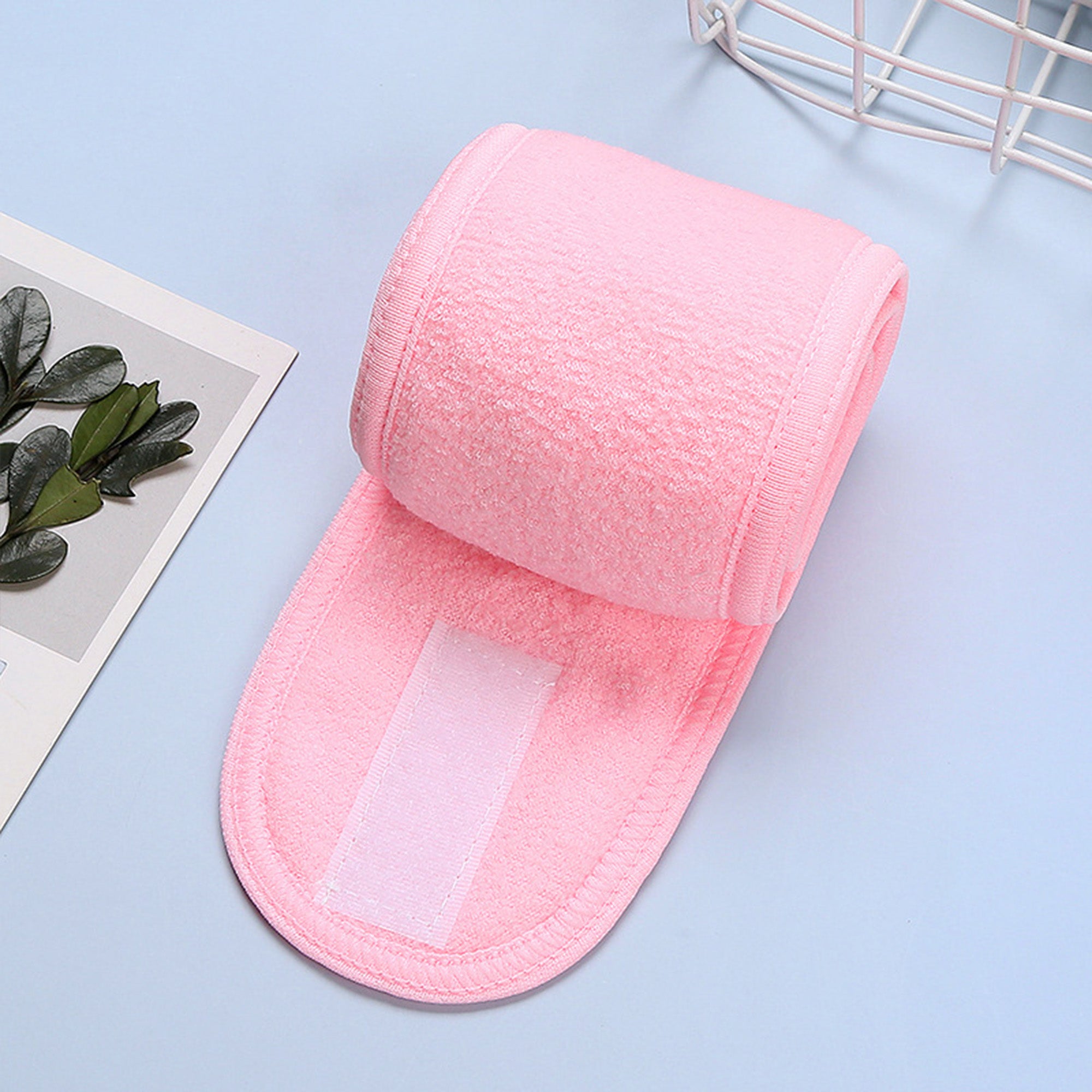 Anna-Kaci 3 Pack Adjustable Hook and Loop Spa Headband Soft Hair Wrap