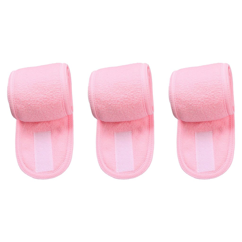 Anna-Kaci 3 Pack Adjustable Hook and Loop Spa Headband Soft Hair Wrap