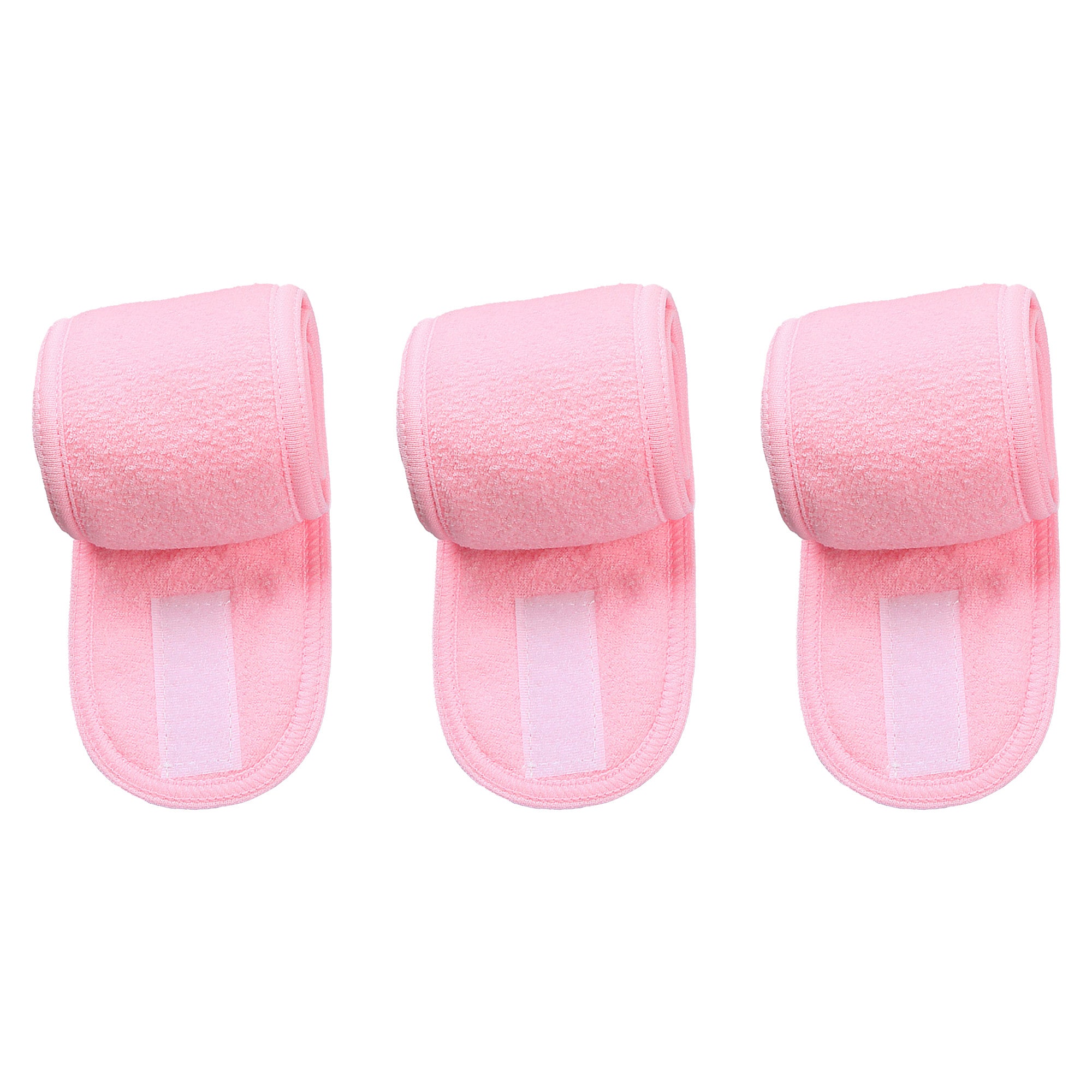 Anna-Kaci 3 Pack Adjustable Hook and Loop Spa Headband Soft Hair Wrap