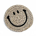 Anna-Kaci Woven Smiley Face Round Coasters for Tabletop Decoration and Surface Protection