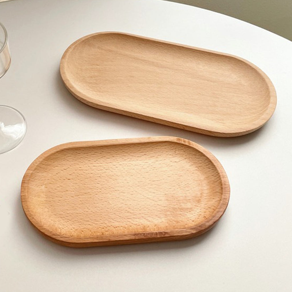 Anna-Kaci Wooden Oval Serving Tray for Tabletop Decoration and Everyday Organization