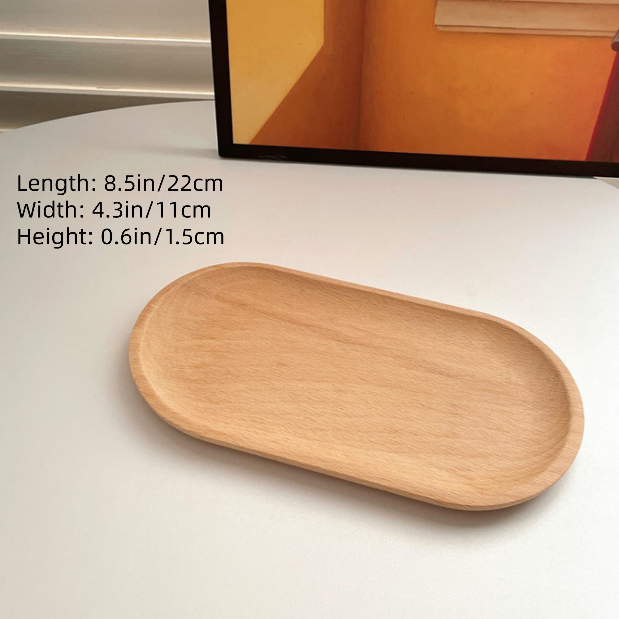 Anna-Kaci Wooden Oval Serving Tray for Tabletop Decoration and Everyday Organization