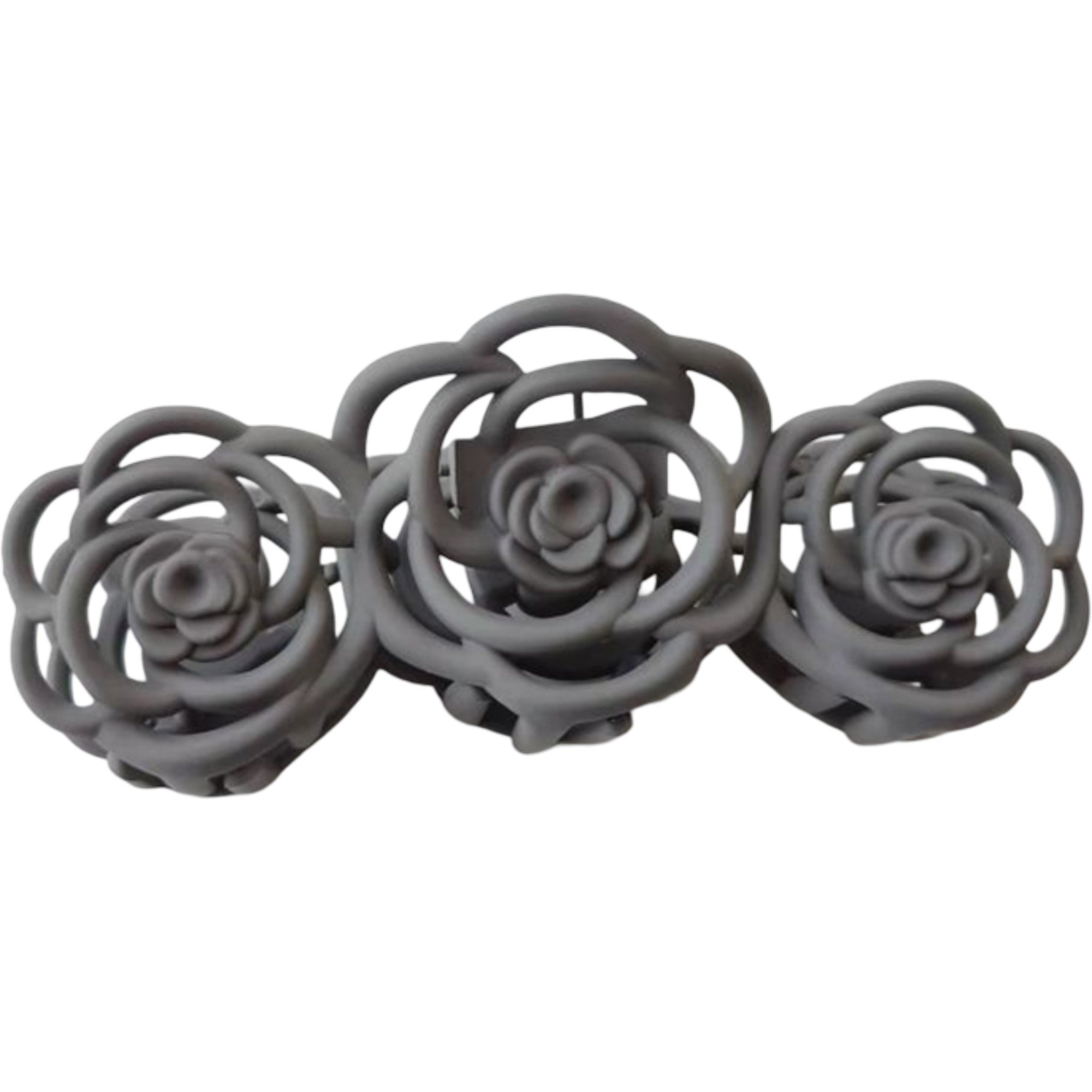 Anna-Kaci Triple Flower Hair Claw Clip with Secure Hold and Decorative Open Design