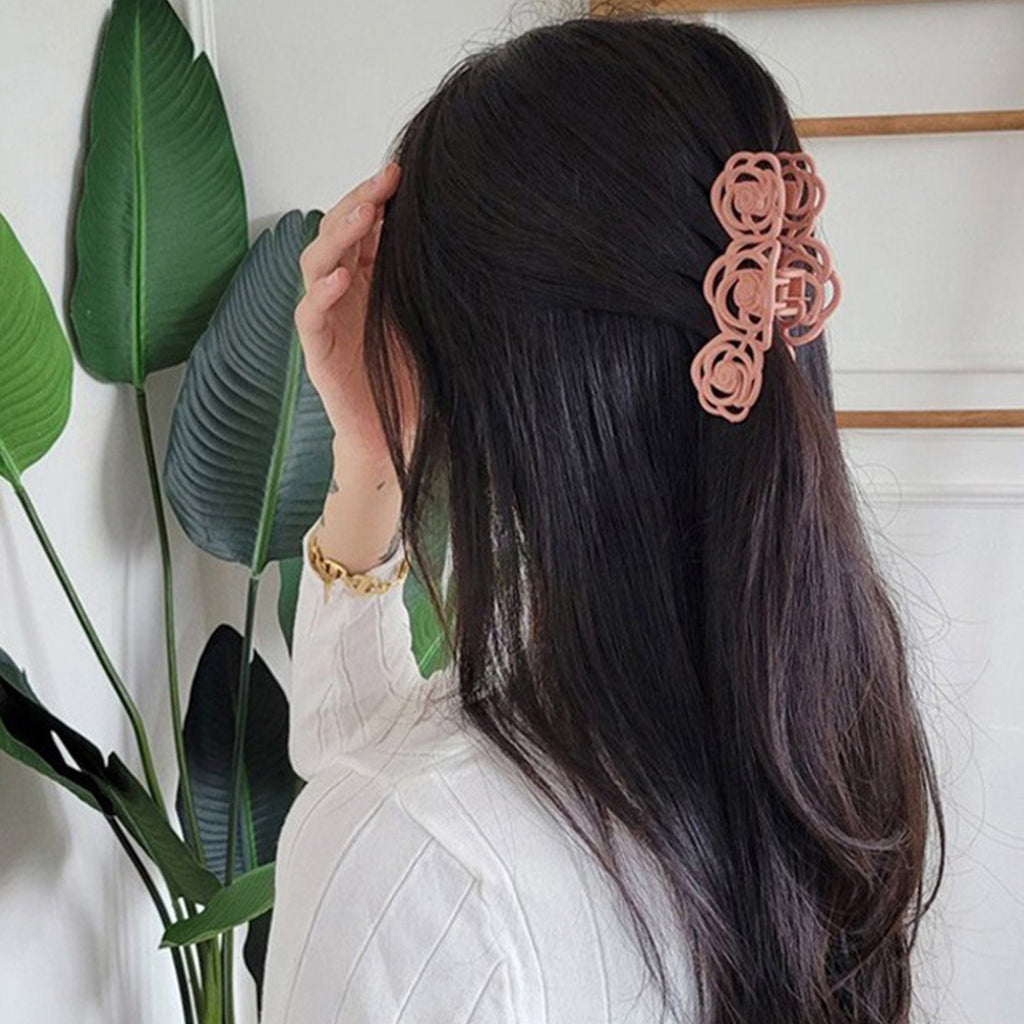 Anna-Kaci Triple Flower Hair Claw Clip with Secure Hold and Decorative Open Design