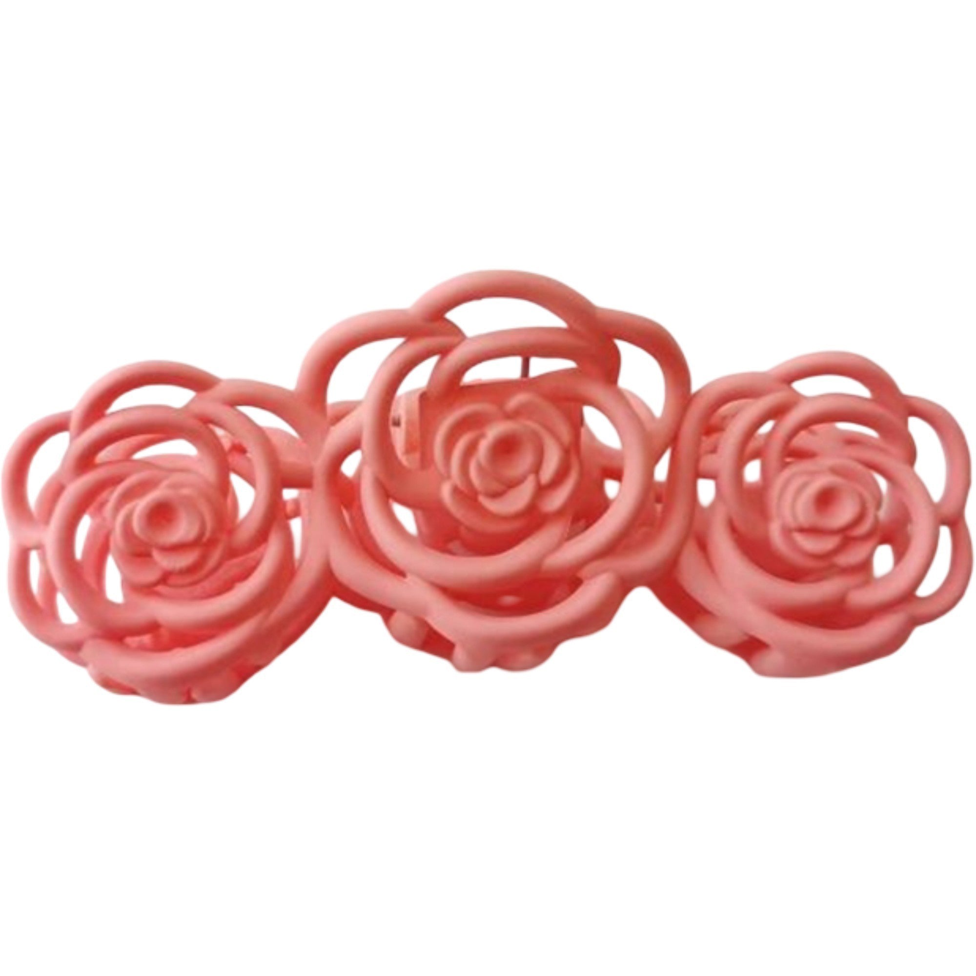Anna-Kaci Triple Flower Hair Claw Clip with Secure Hold and Decorative Open Design