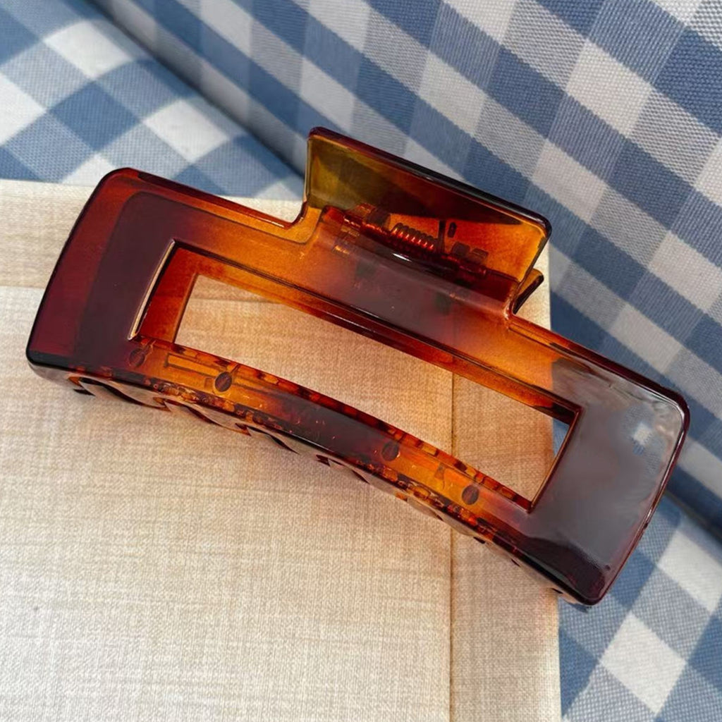 Anna-Kaci Rectangular Hair Claw Clip with Cutout Design and Strong Hold