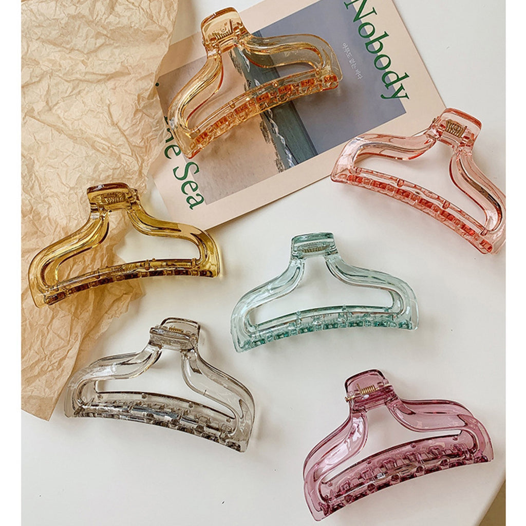Anna-Kaci Curved Hair Claw Clip with Sculpted Design and Strong Hold