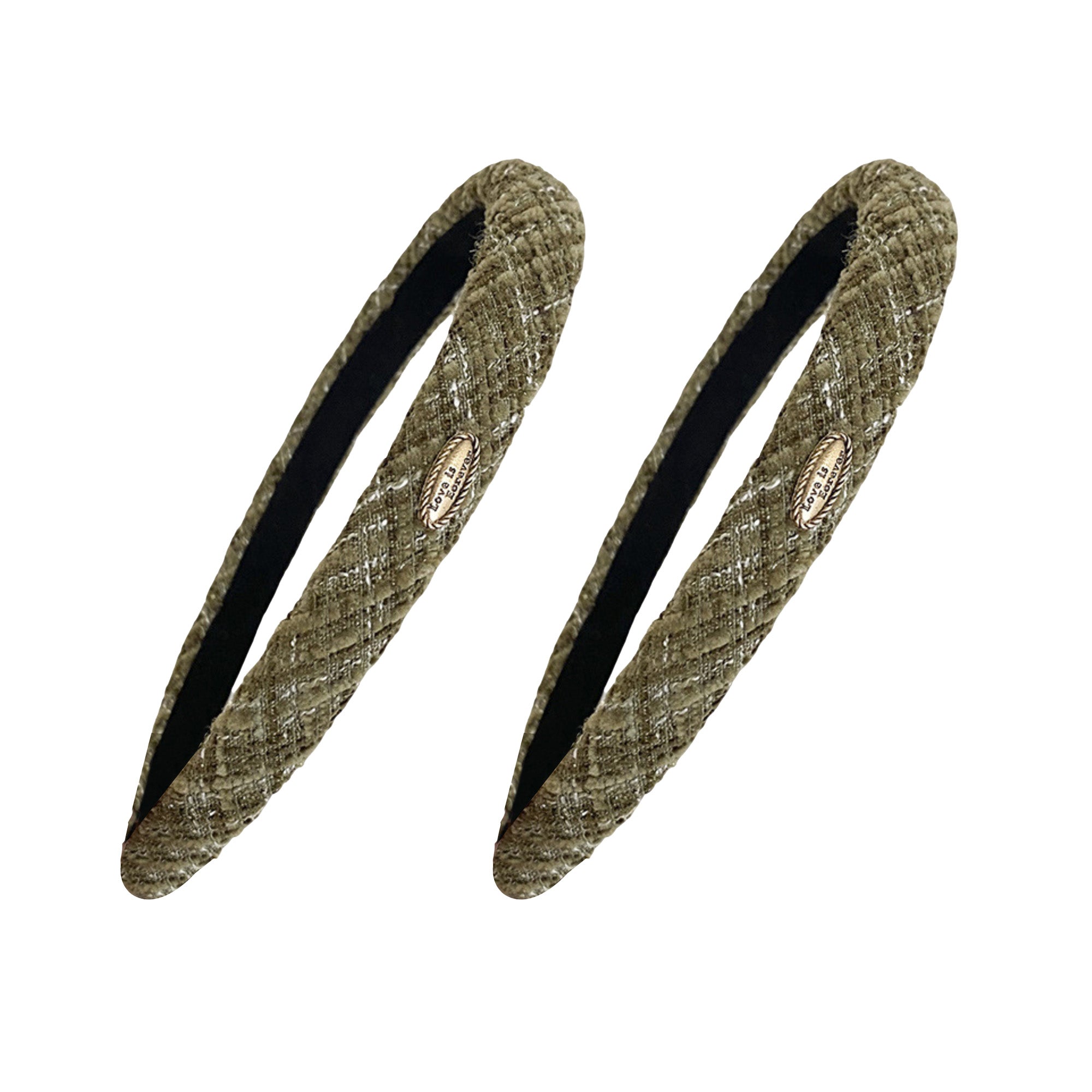 Anna-Kaci Womens Tweed Fabric Padded Headbands Two Pack Soft Hair Accessories