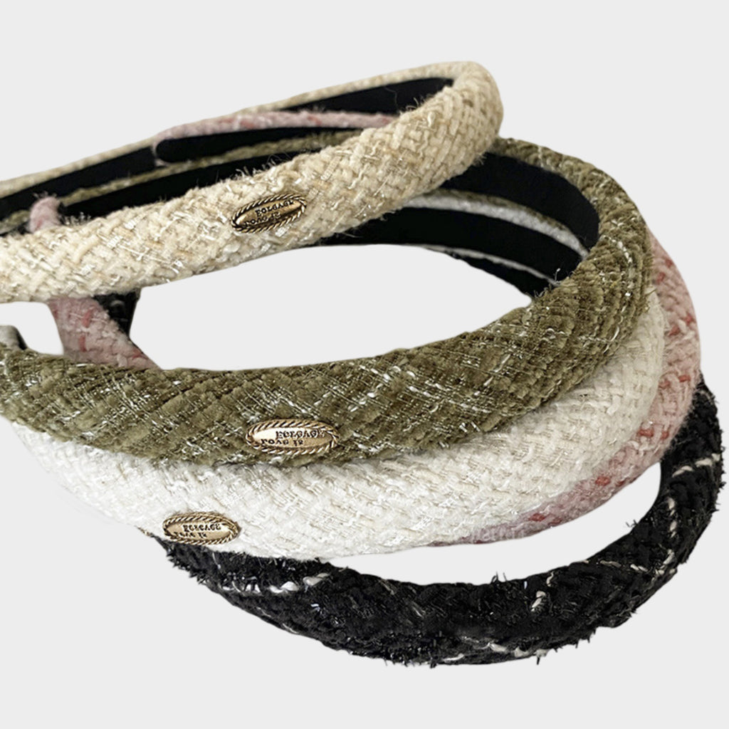 Anna-Kaci Womens Tweed Fabric Padded Headbands Two Pack Soft Hair Accessories