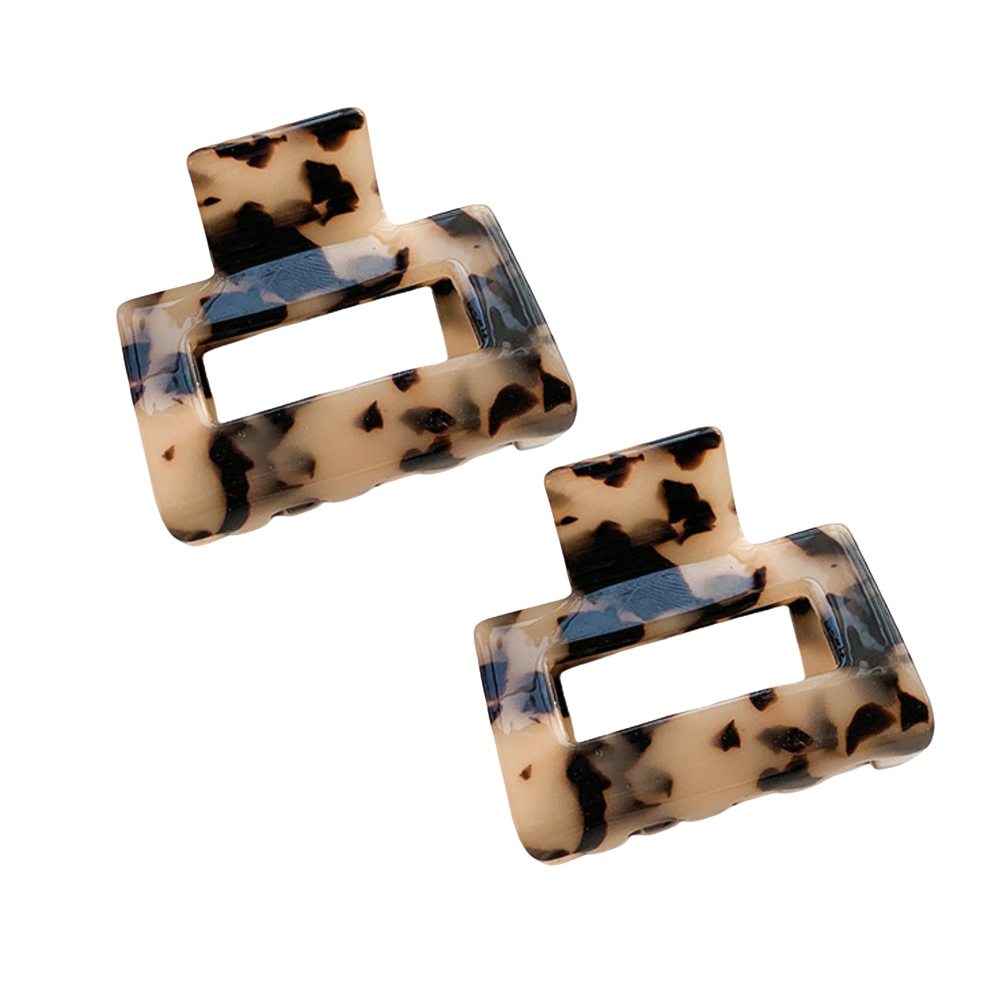 Anna-Kaci Small Square Hair Claw Clips 2 Pack Strong Hold Lightweight Design