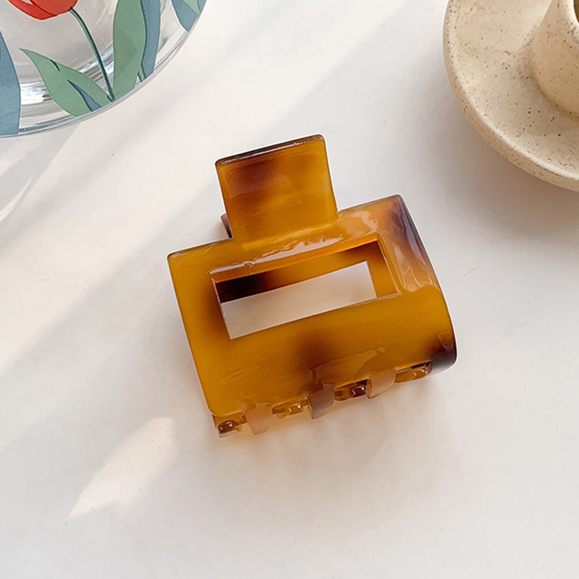 Anna-Kaci Small Square Hair Claw Clips 2 Pack Strong Hold Lightweight Design