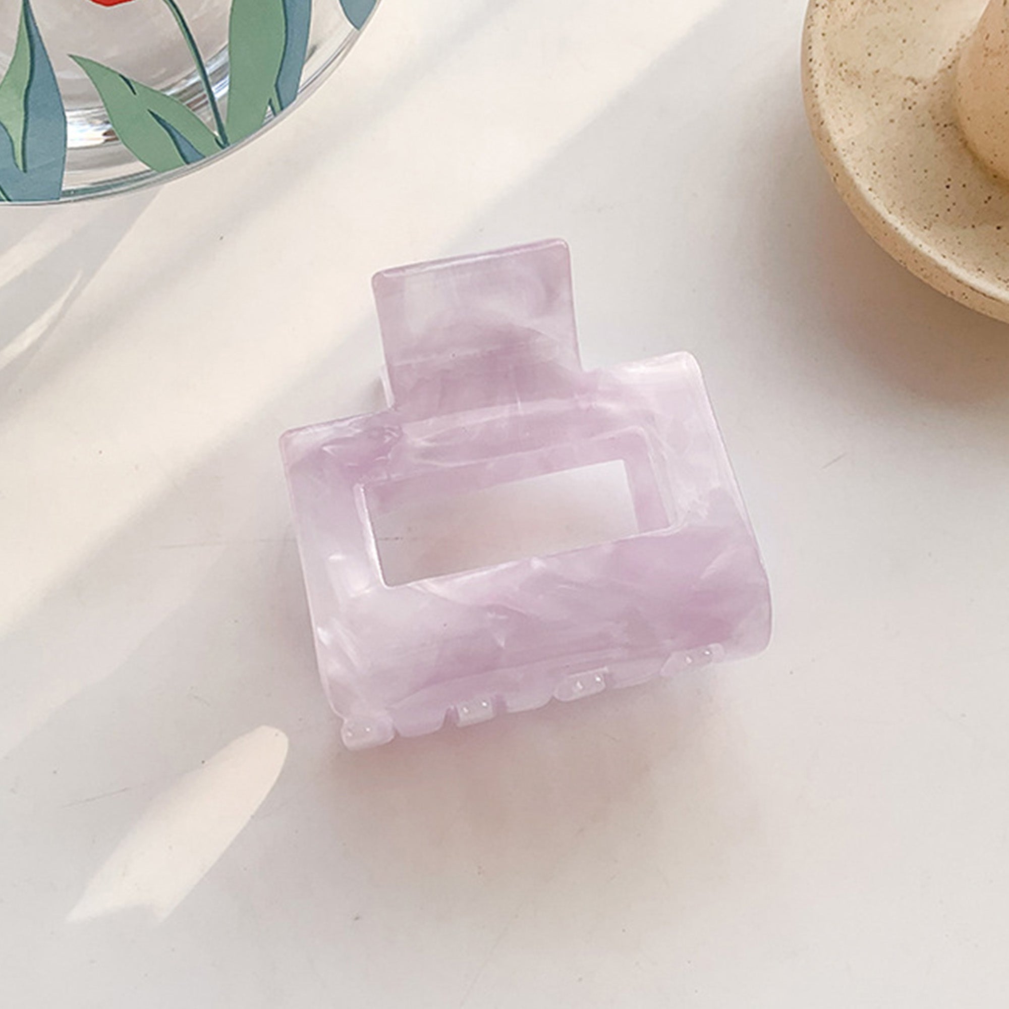 Anna-Kaci Small Square Hair Claw Clips 2 Pack Strong Hold Lightweight Design