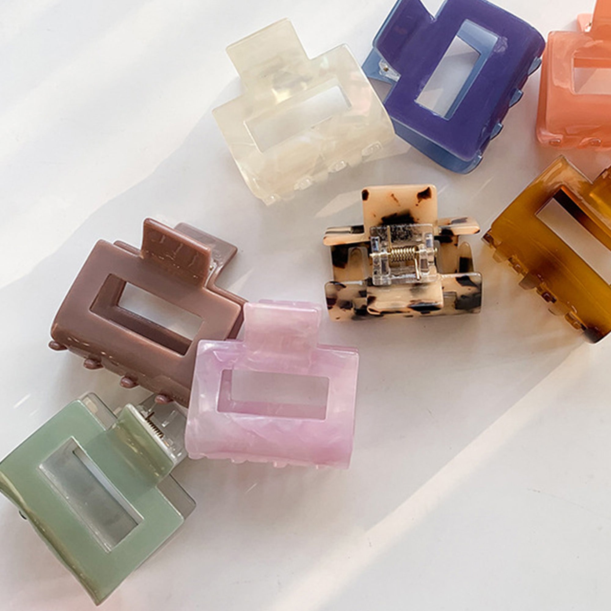 Anna-Kaci Small Square Hair Claw Clips 2 Pack Strong Hold Lightweight Design
