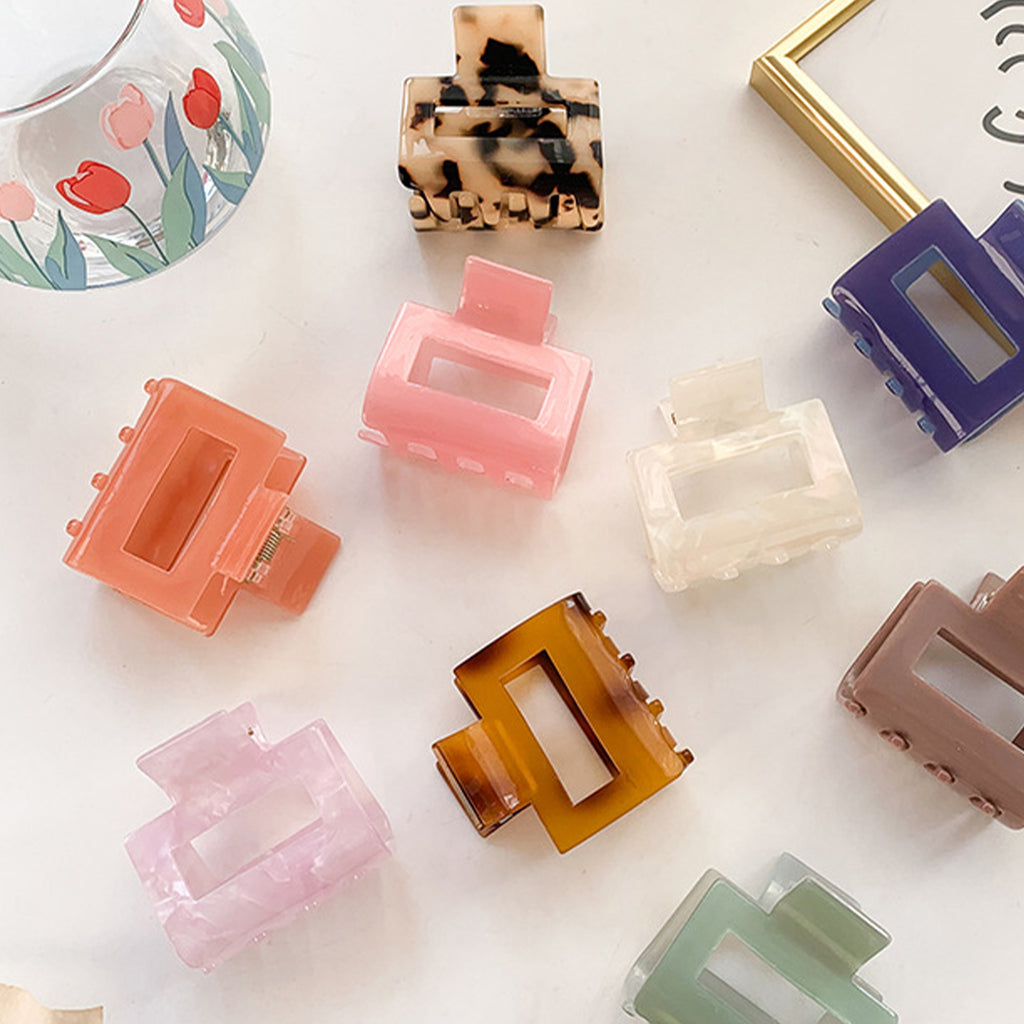 Anna-Kaci Small Square Hair Claw Clips 2 Pack Strong Hold Lightweight Design