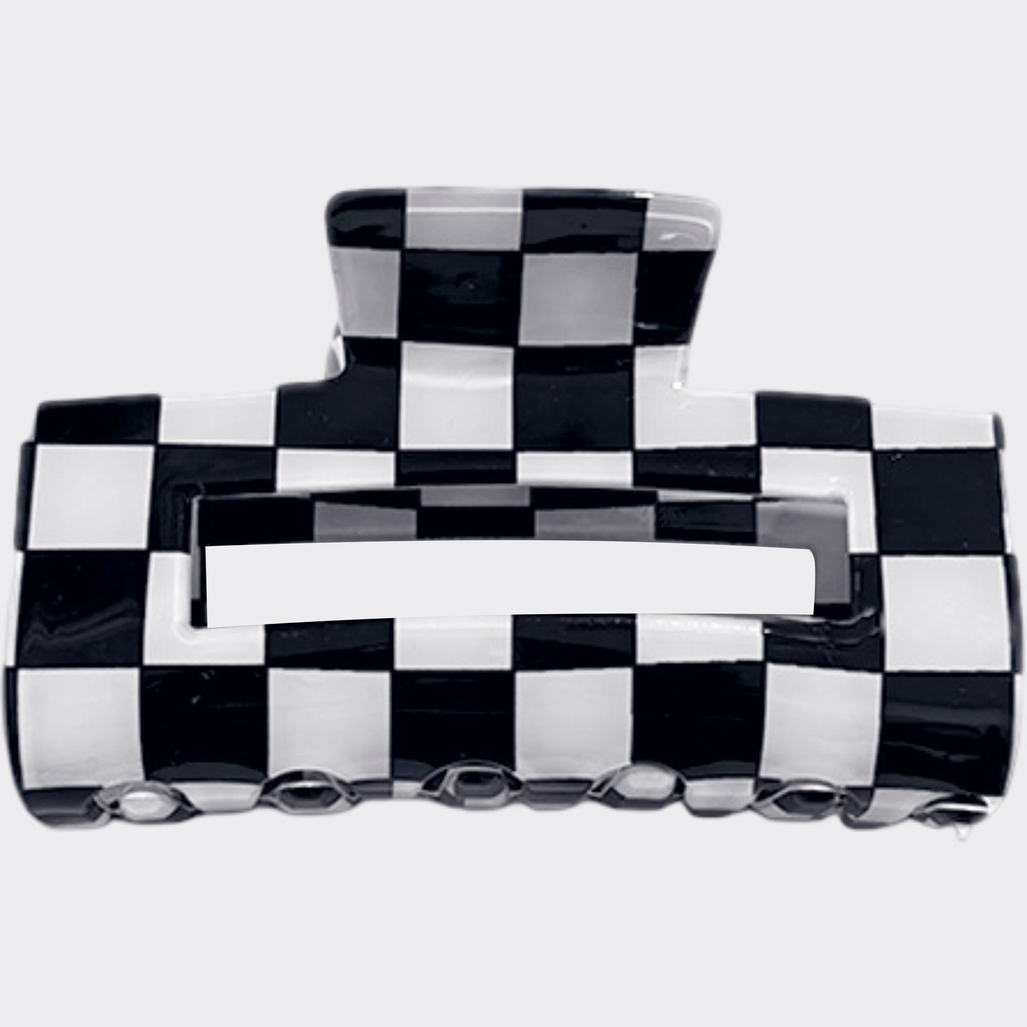 Anna-Kaci 2 Pack Checkered Hair Claw Clips Strong Hold Thick Hair Durable Square Design