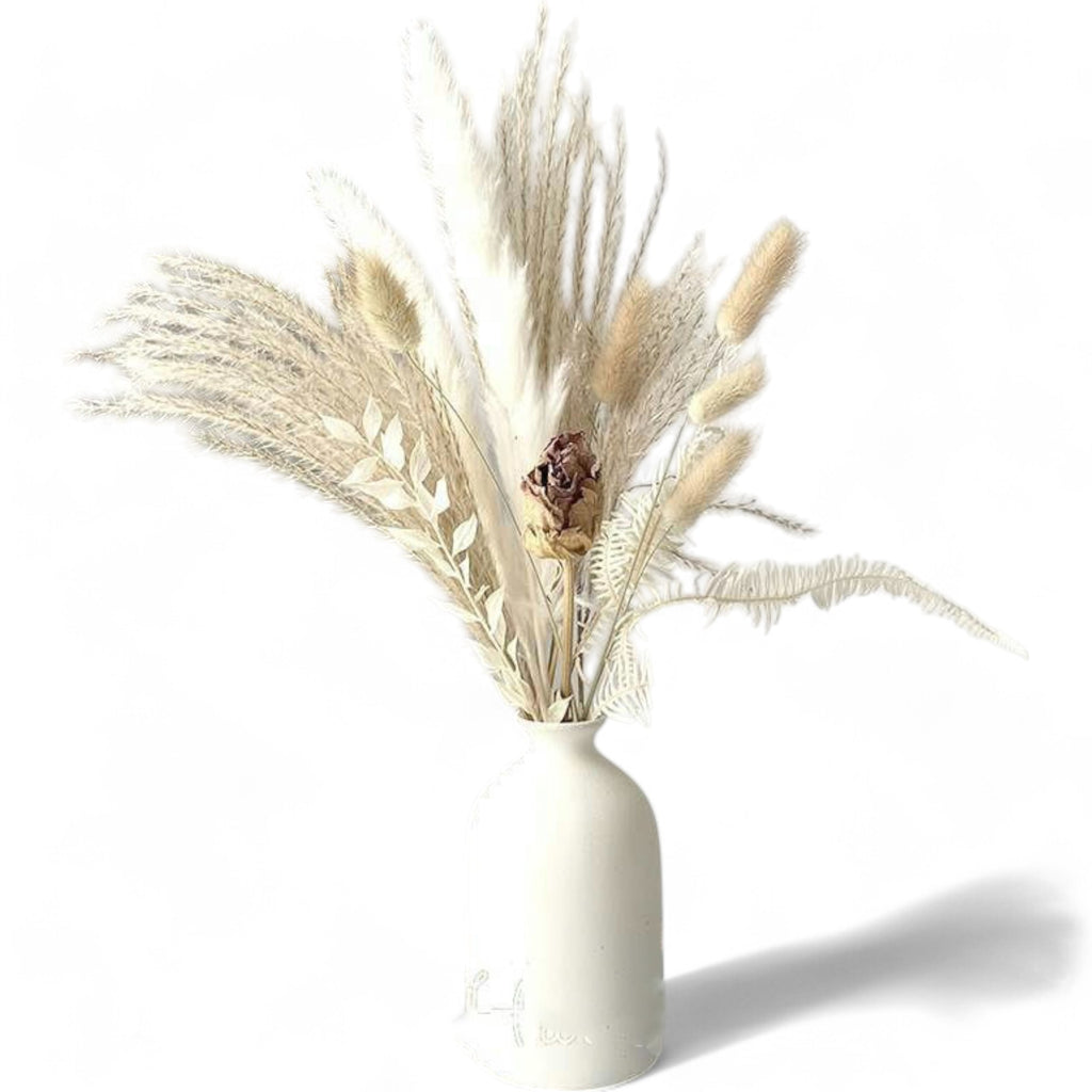 Alilang Decorative Neutral Dried Floral Bouquet for Home Decoration and Centerpieces