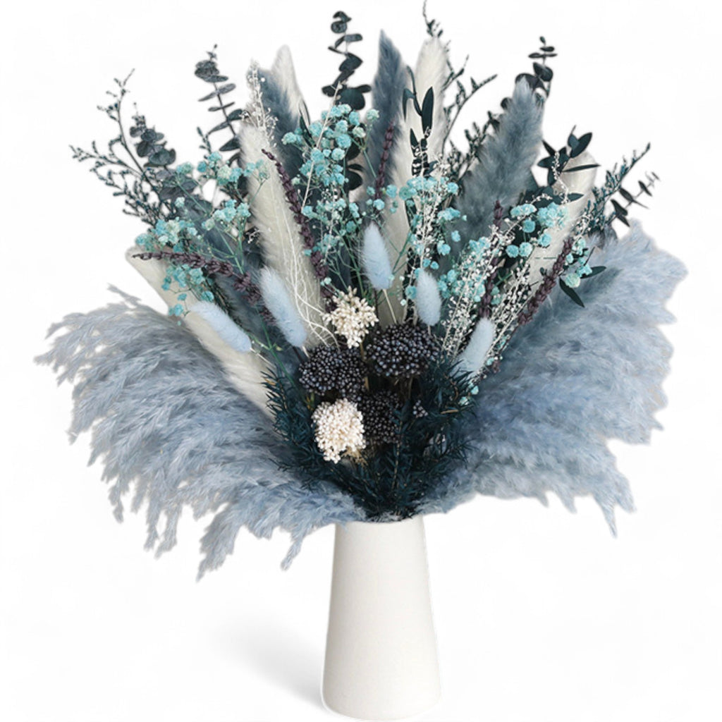 Alilang Decorative Mixed Dried Flower Bouquet with Textured Accents for Home Decoration