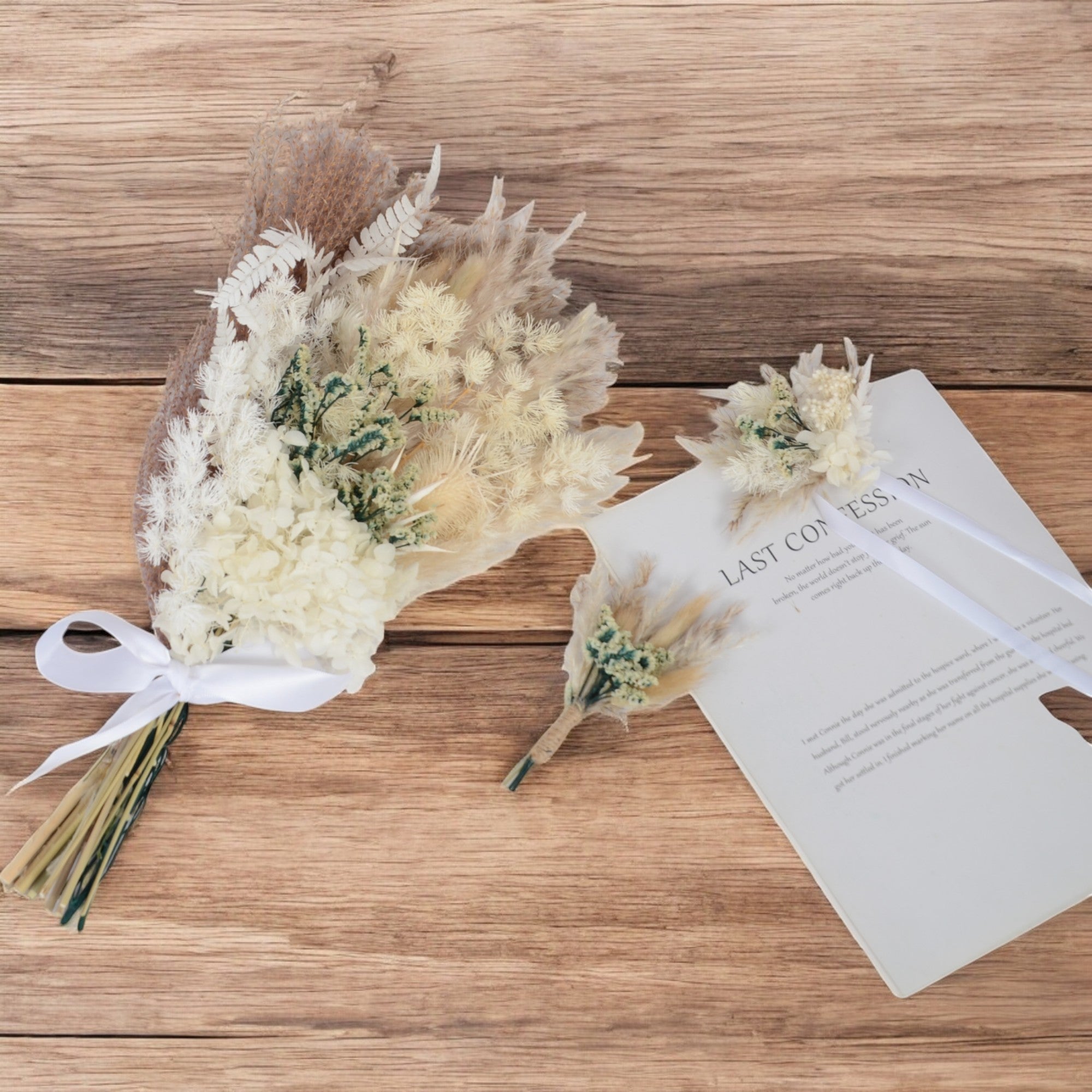 Alilang Decorative Dried Bouquet with Textured Floral Accents for Home Decoration and Gifts