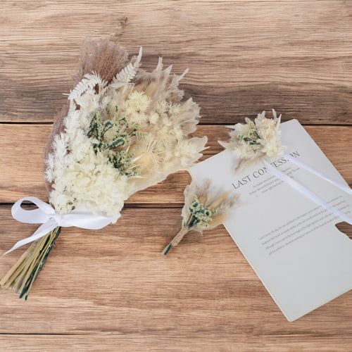 Alilang Decorative Dried Bouquet with Textured Floral Accents for Home Decoration and Gifts