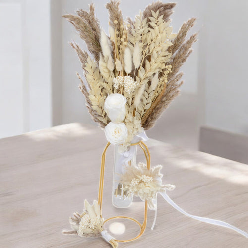 Alilang Decorative Mixed Dried Flower Bouquet with Elegant Accents for Home Decoration and Events