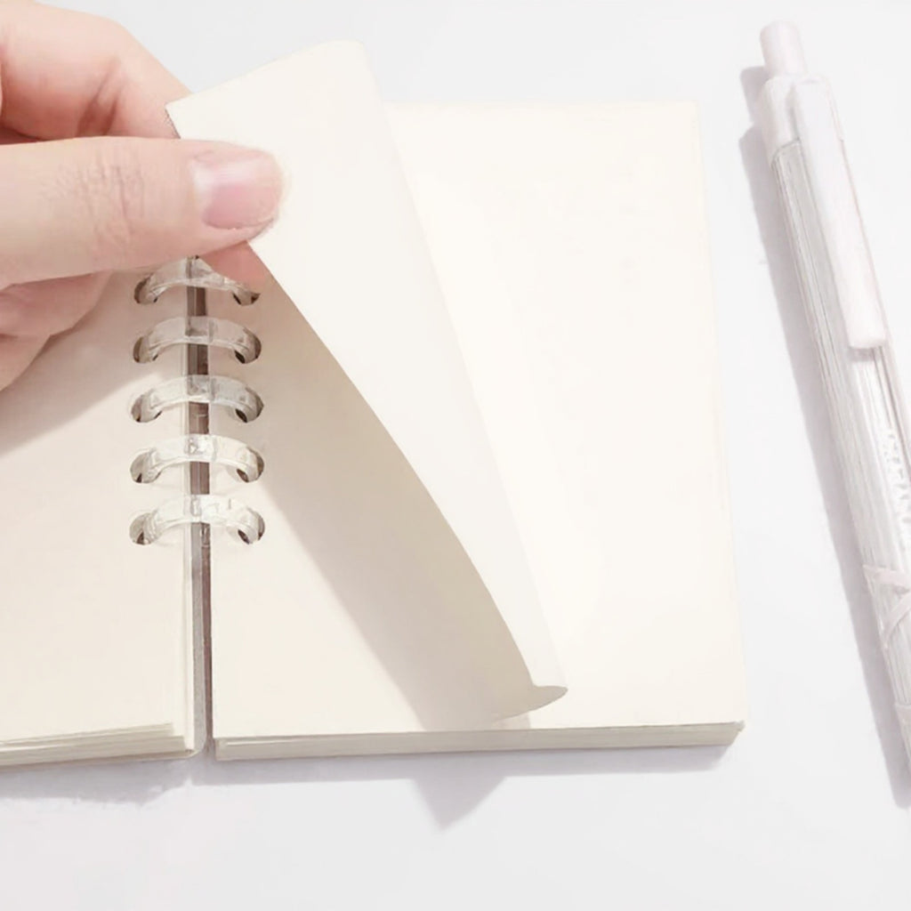 Anna-Kaci 5-Piece Pocket-Sized Notebook with Opaque Textured Cover and Clear Ring Binding
