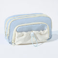 Anna-Kaci Multi-Compartment Travel Cosmetic Bag with Front Drawstring Pocket 8.2x5x4 in