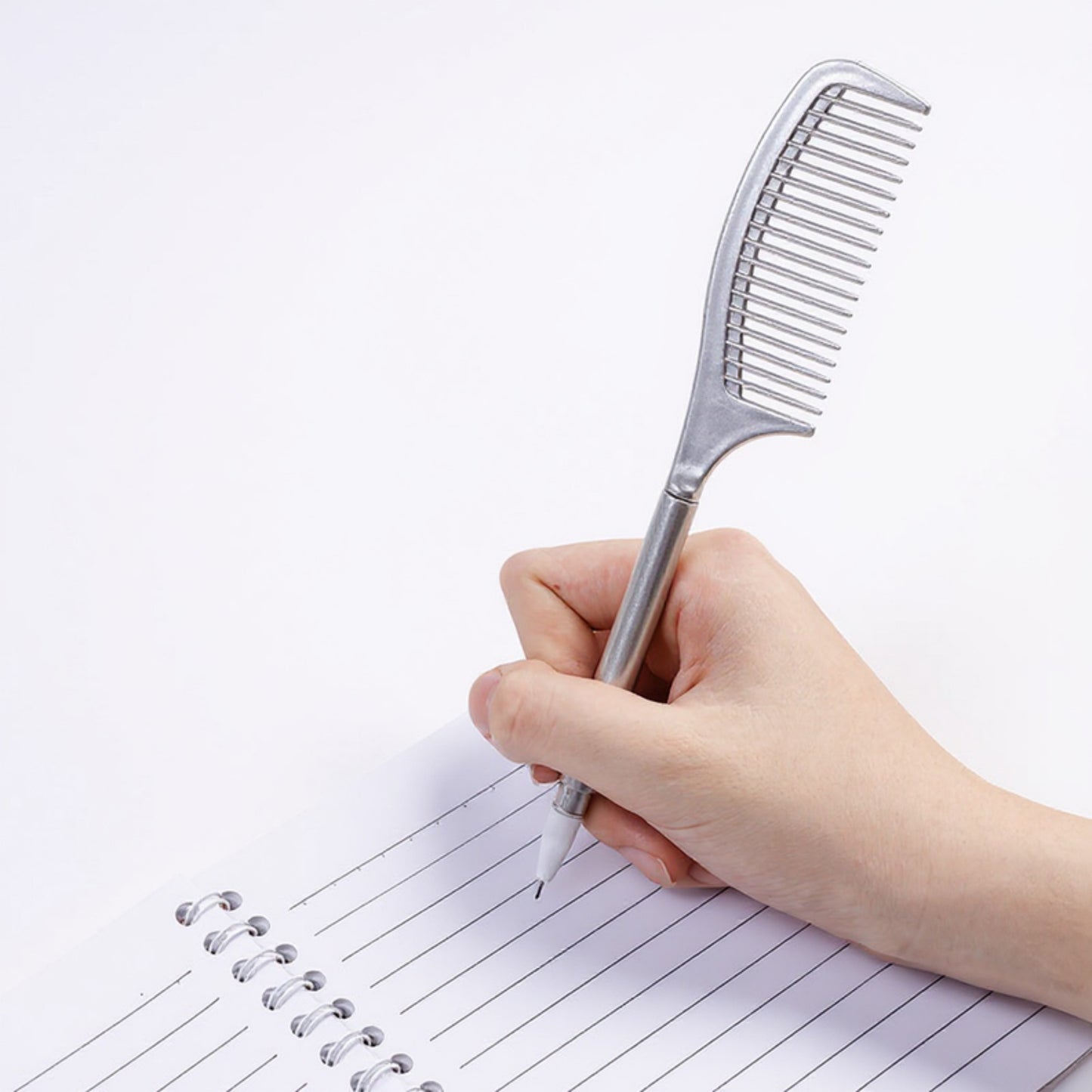 Anna-Kaci Comb Pen 4-Piece Set with Dual-Use Design and Metallic Finish