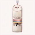 Anna-Kaci Hanging Wall Storage Organizer with Fabric Multi-Pockets and Striped Accent Design