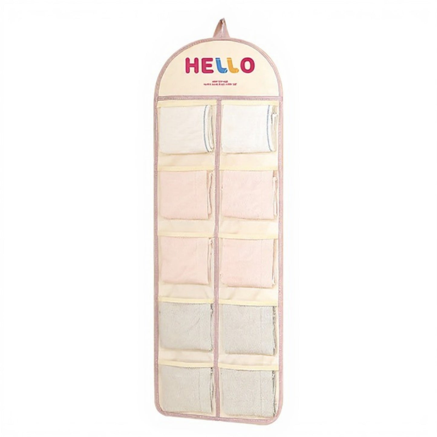 Anna-Kaci Hanging Wall Storage Organizer with multiple Mesh Pockets and Print Design
